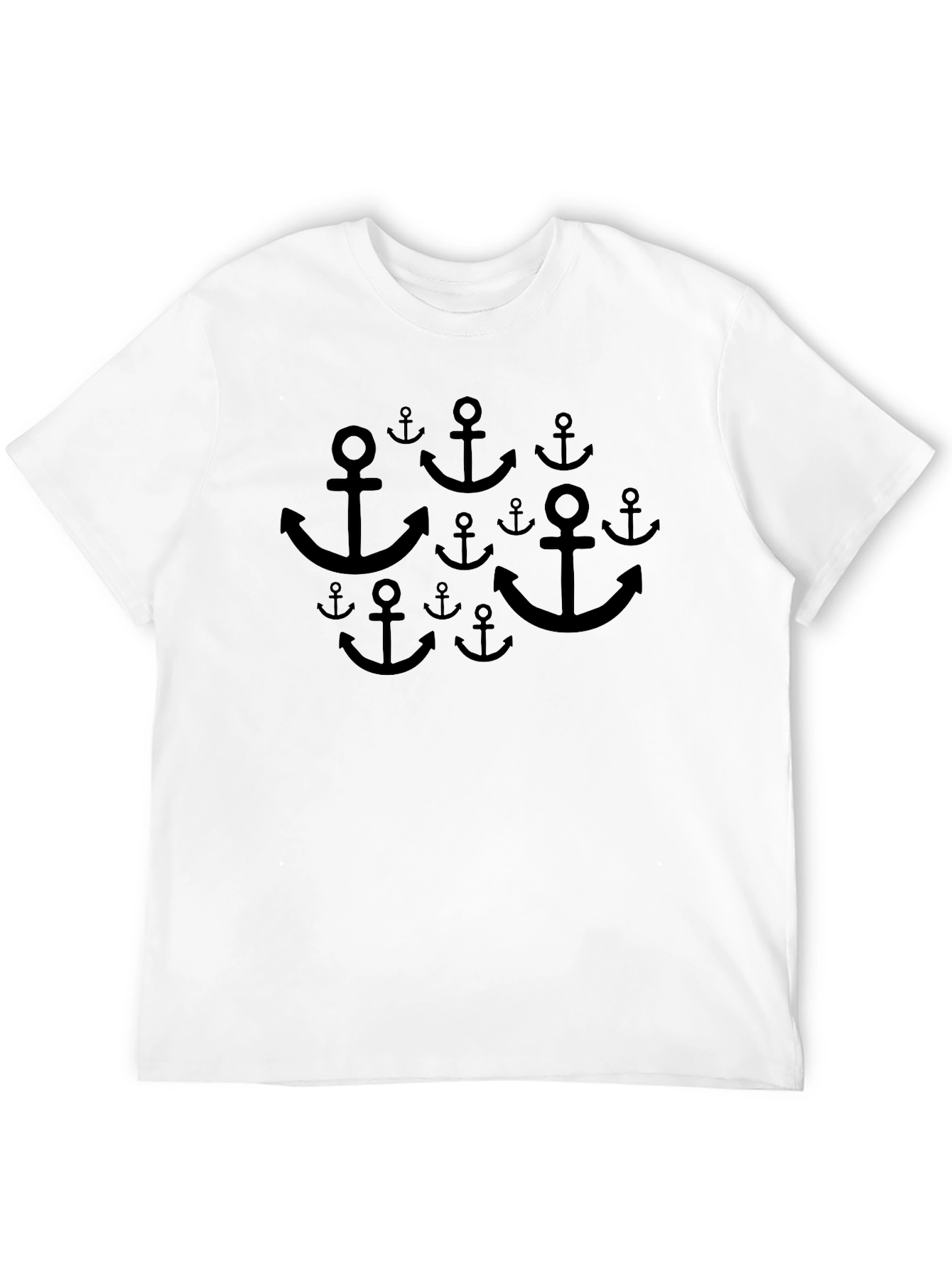 Anchor Pattern Black T-Shirt - 12