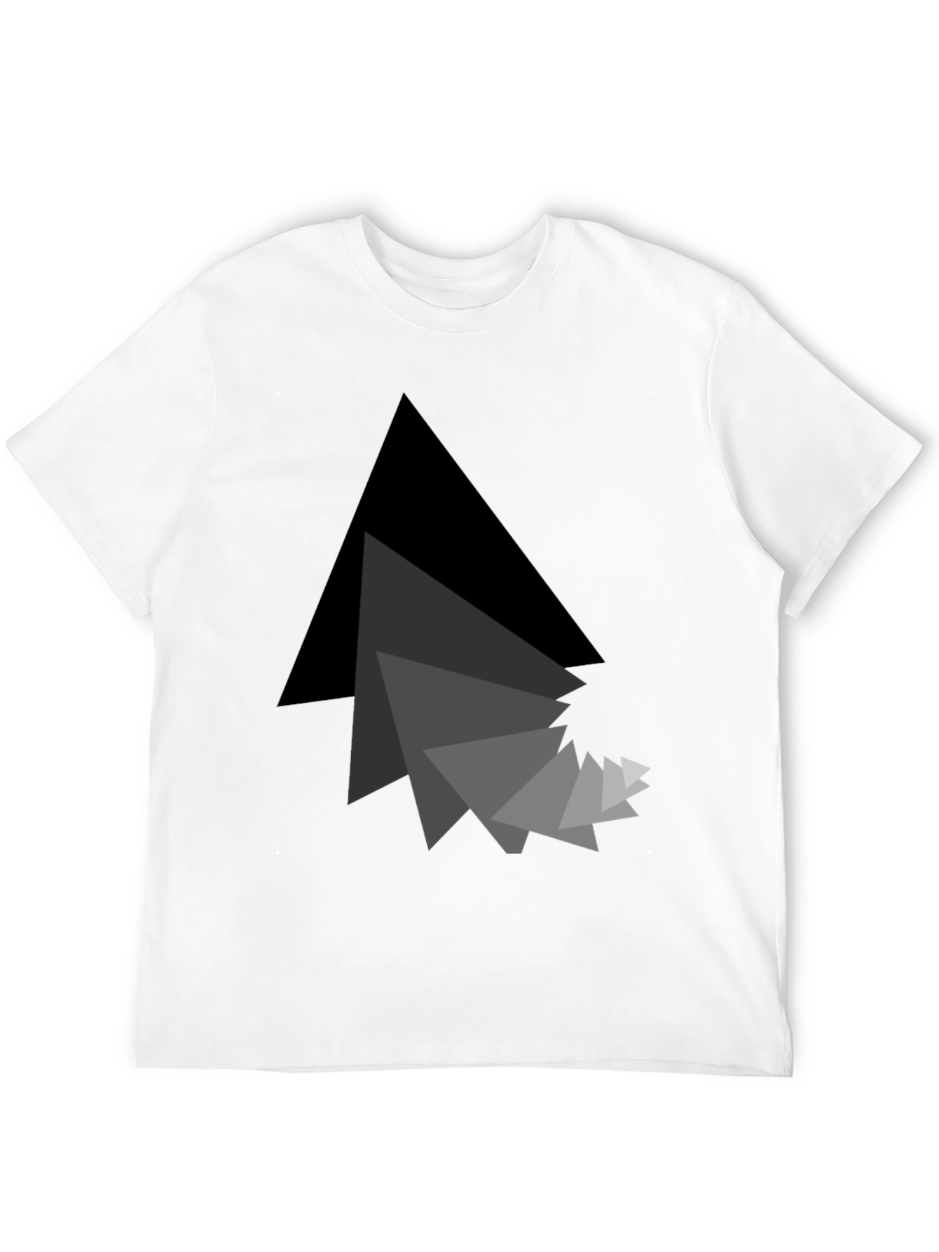 Black Abstract Triangle Graphic Black T-Shirt view 12