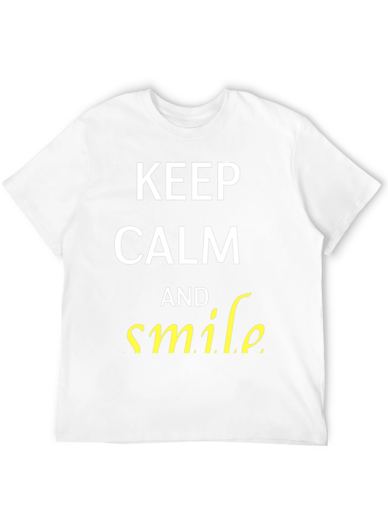 Black Keep Calm and Smile Men's Graphic Tee view 12