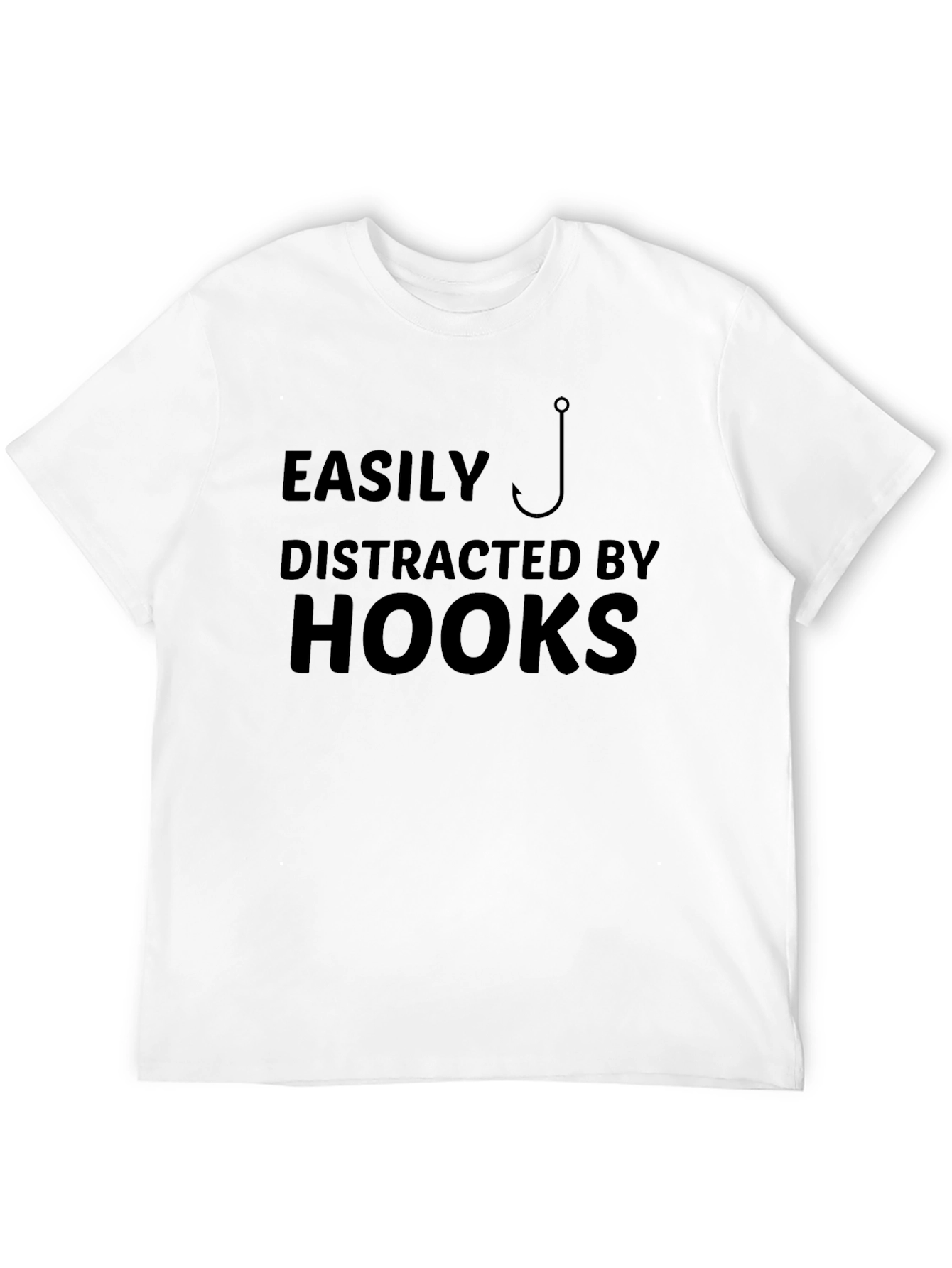 Black Easily Distracted By Hooks T-Shirt view 12