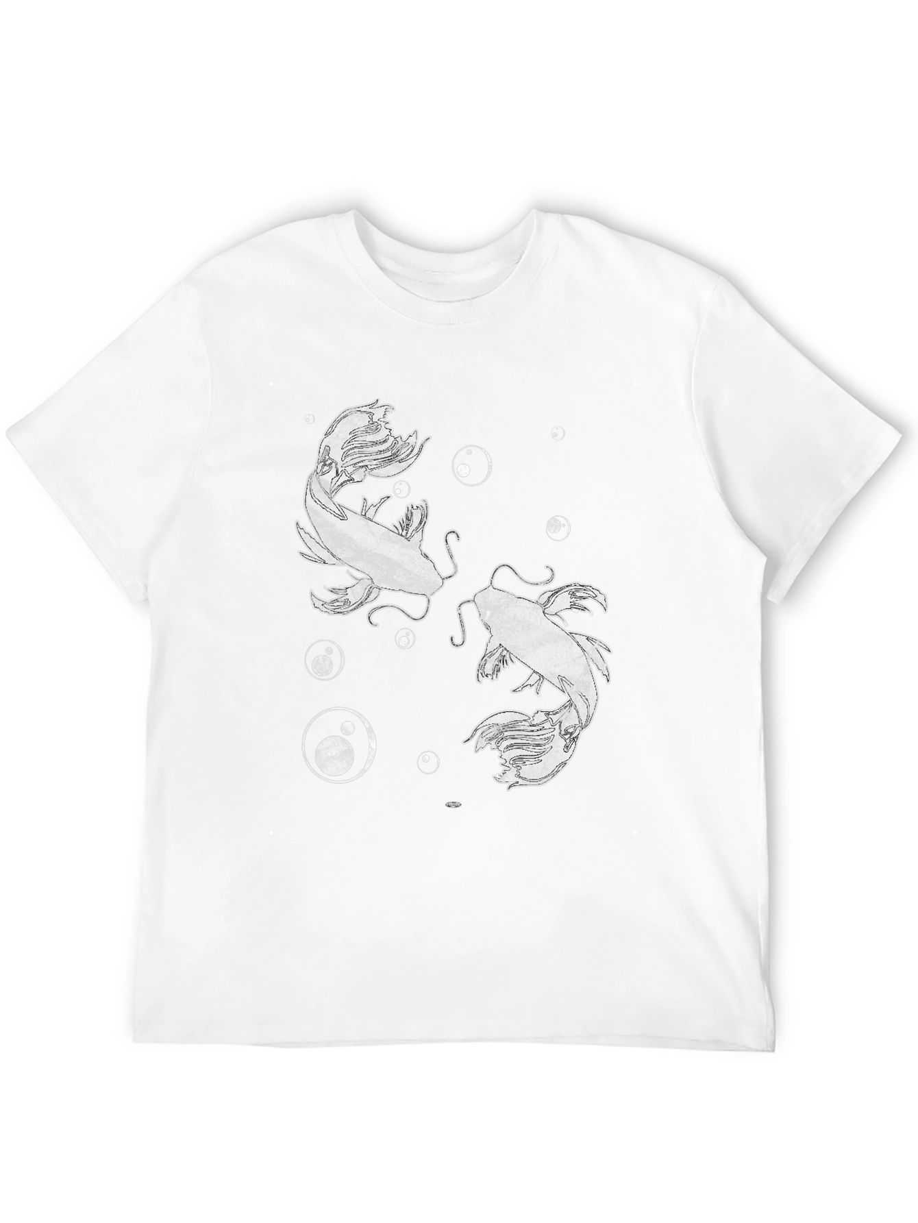 Black Koi Fish Graphic Print Black T-Shirt view 12