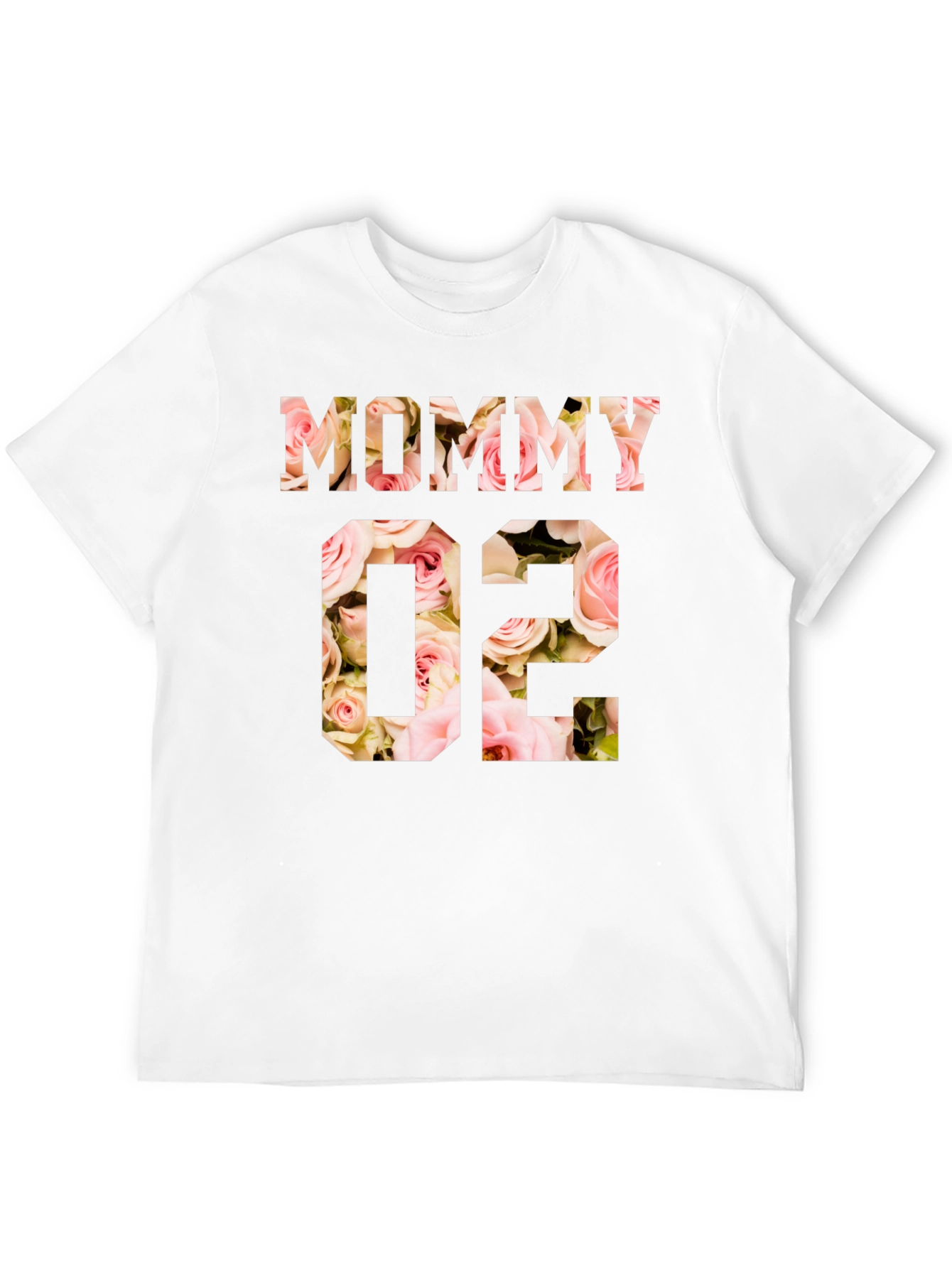 Black Mommy '02 Floral Print Black T-Shirt view 12