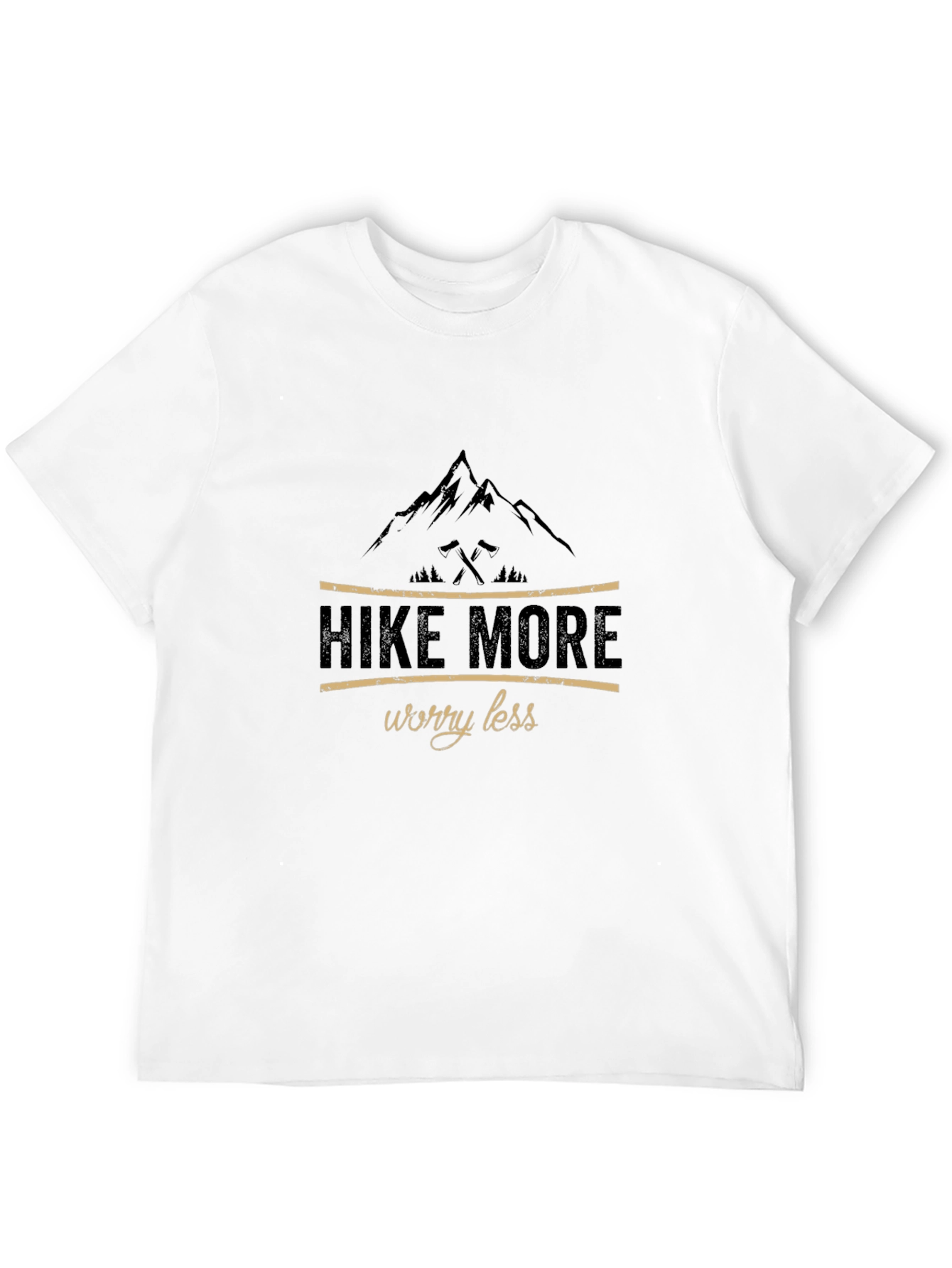 Black Hike More Worry Less Black Graphic T-Shirt view 12