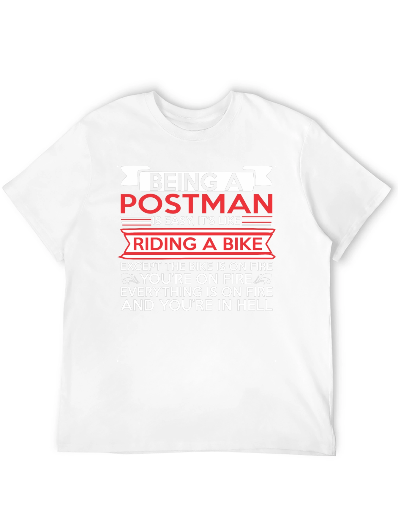 Postman Hell Funny T-Shirt - Bike On Fire - 12