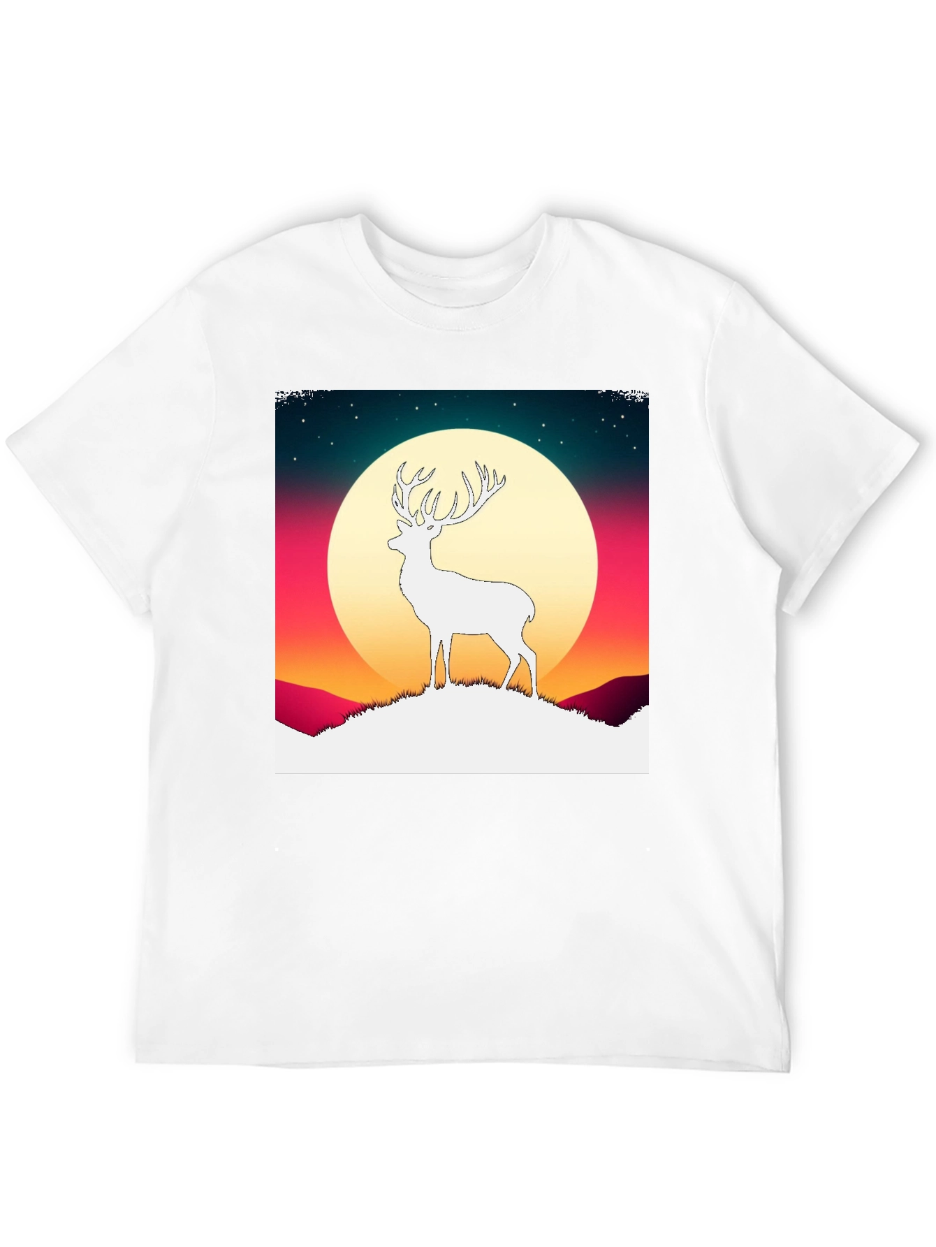 Black Deer Silhouette Graphic Tee - Men's Black T-Shirt view 12