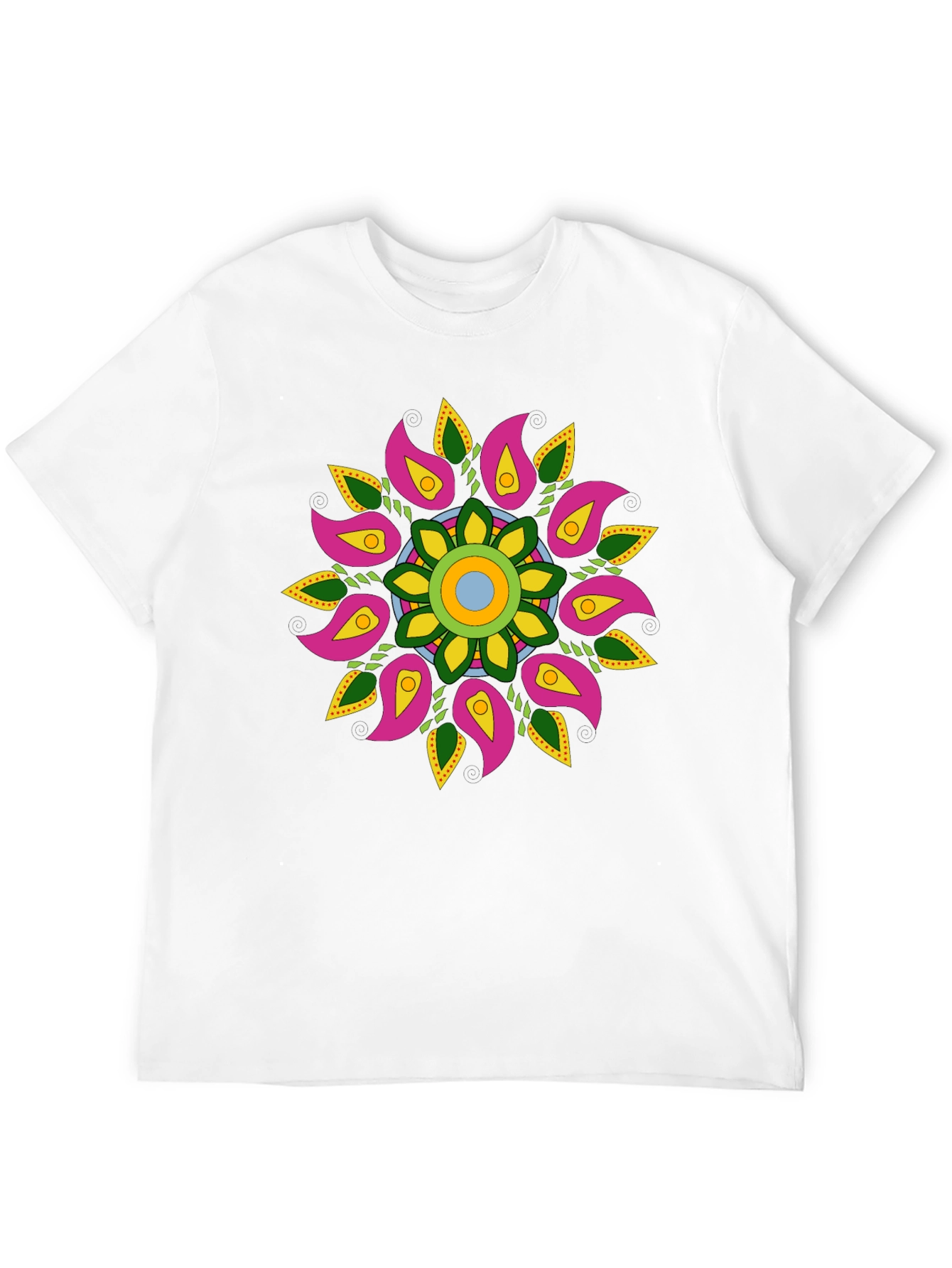 Black Floral Mandala Graphic Black T-Shirt view 12