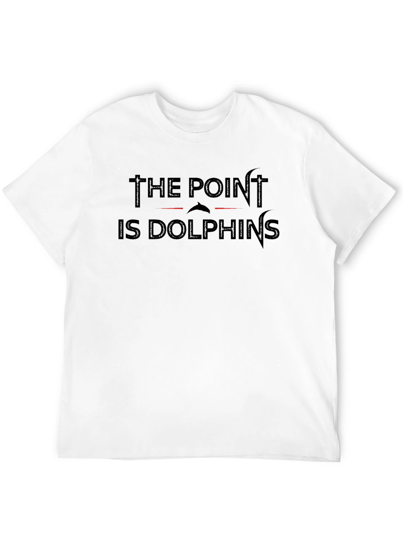 Black The Point Is Dolphins Black T-Shirt view 12