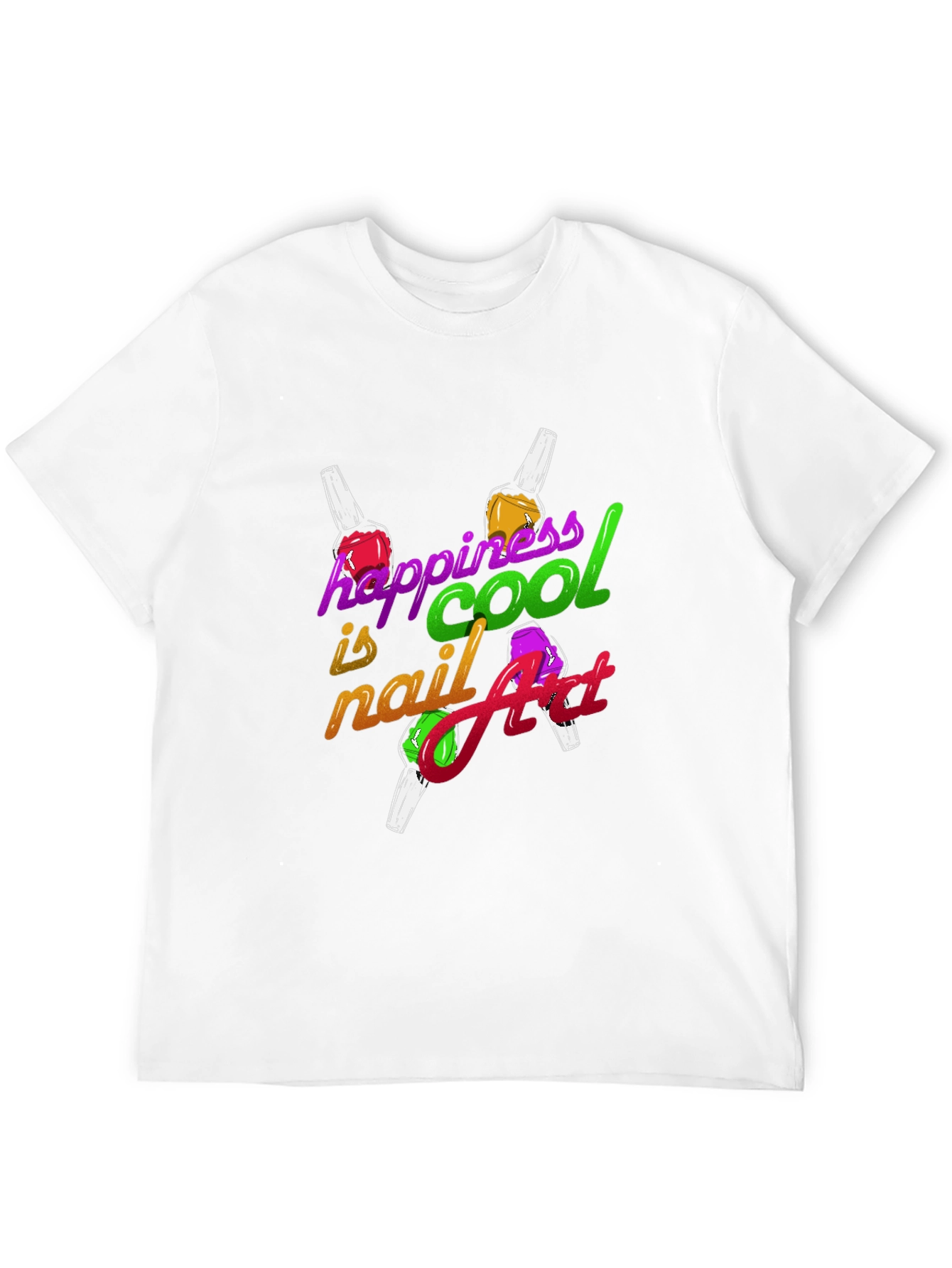 Black Happiness is Cool Nail Art T-Shirt - Trendy Graphic Tee view 12