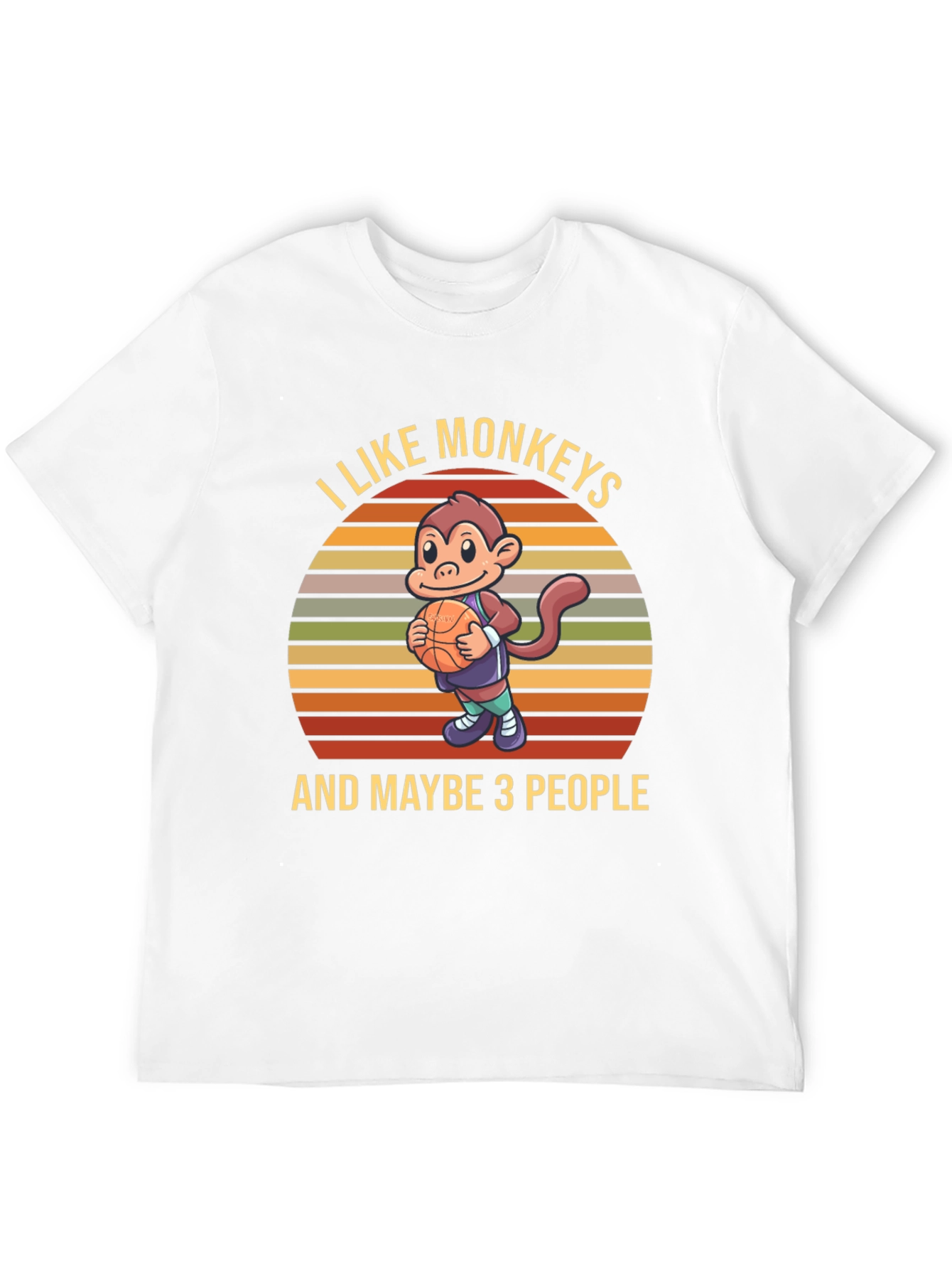 Black I Like Monkeys T-Shirt view 12