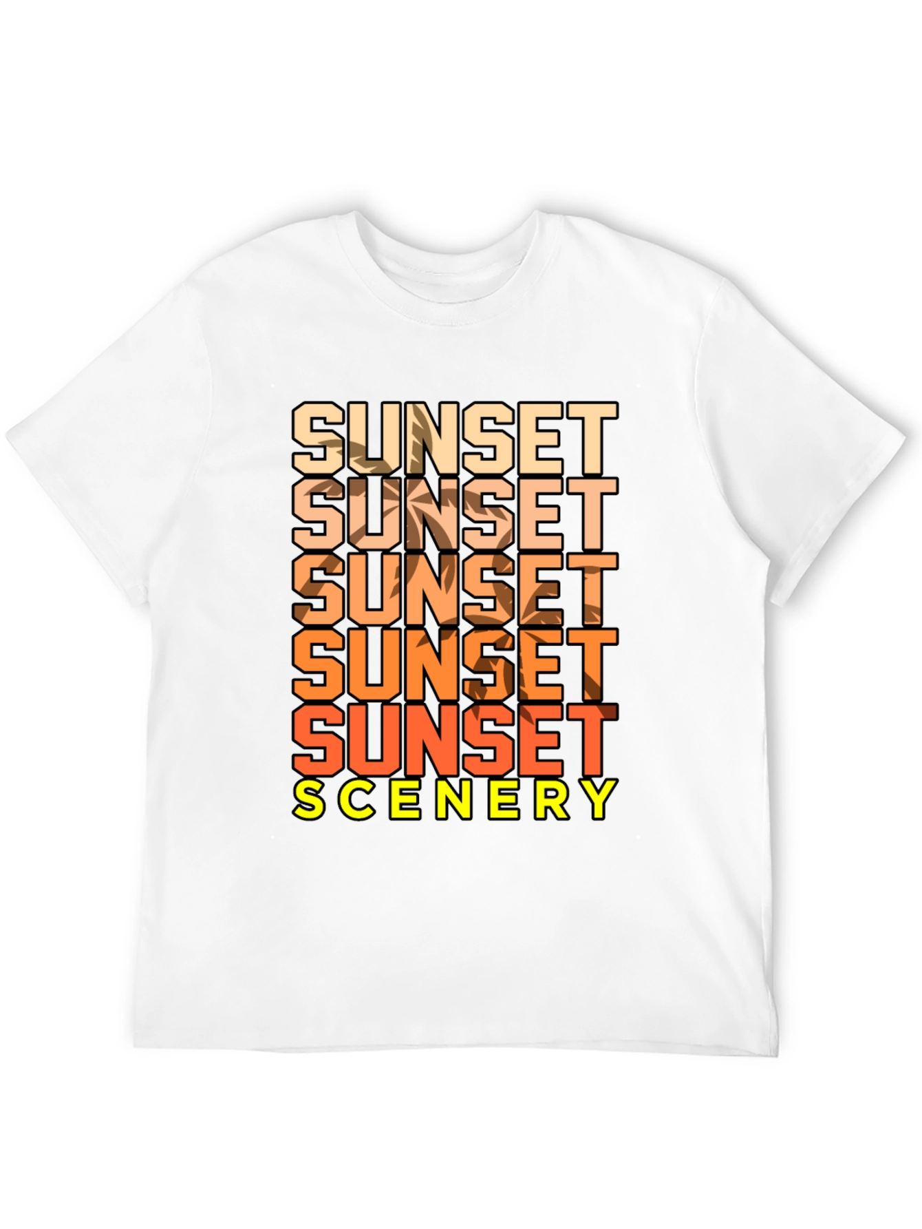 Black Sunset Scenery Graphic T-Shirt - Black view 12