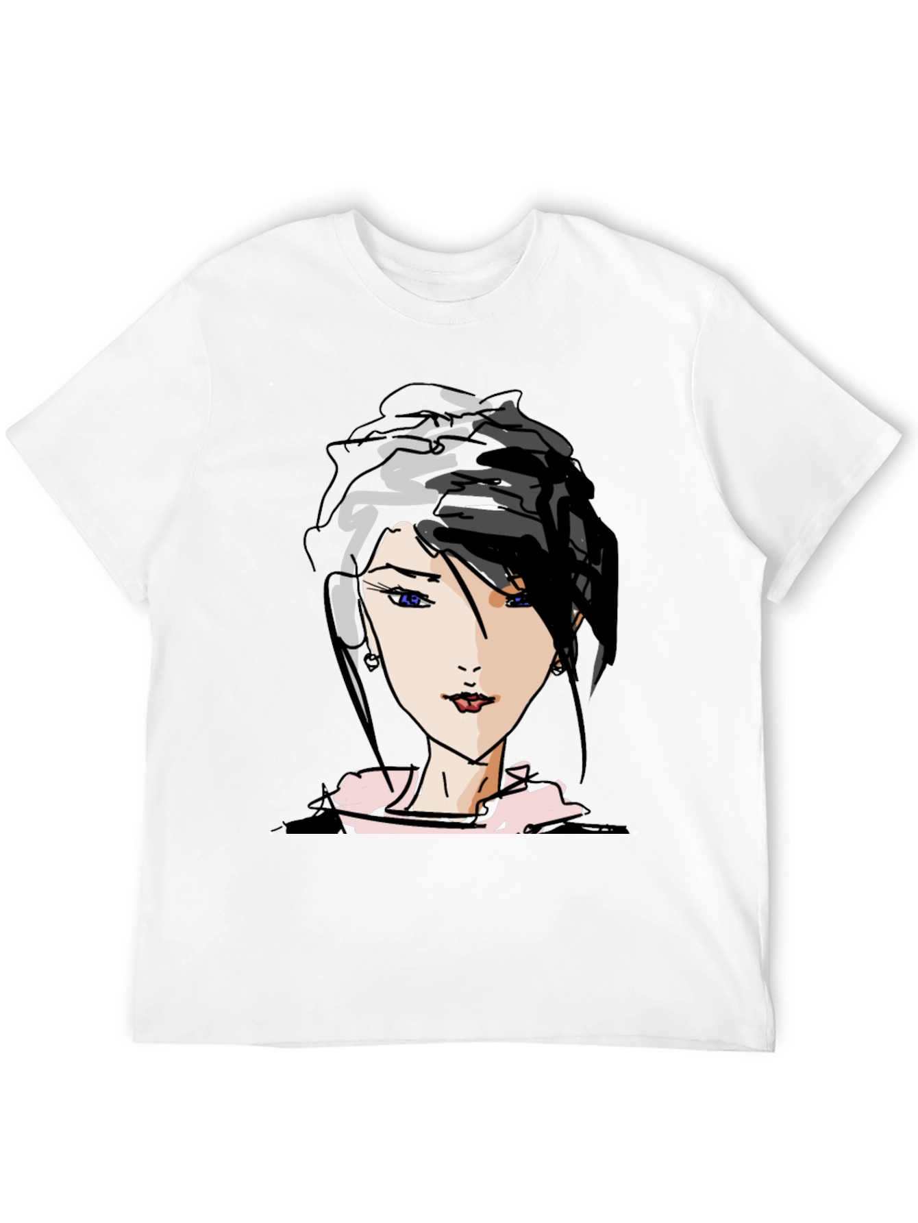 Black Anime Girl Graphic Tee - Trendy Black T-Shirt view 12