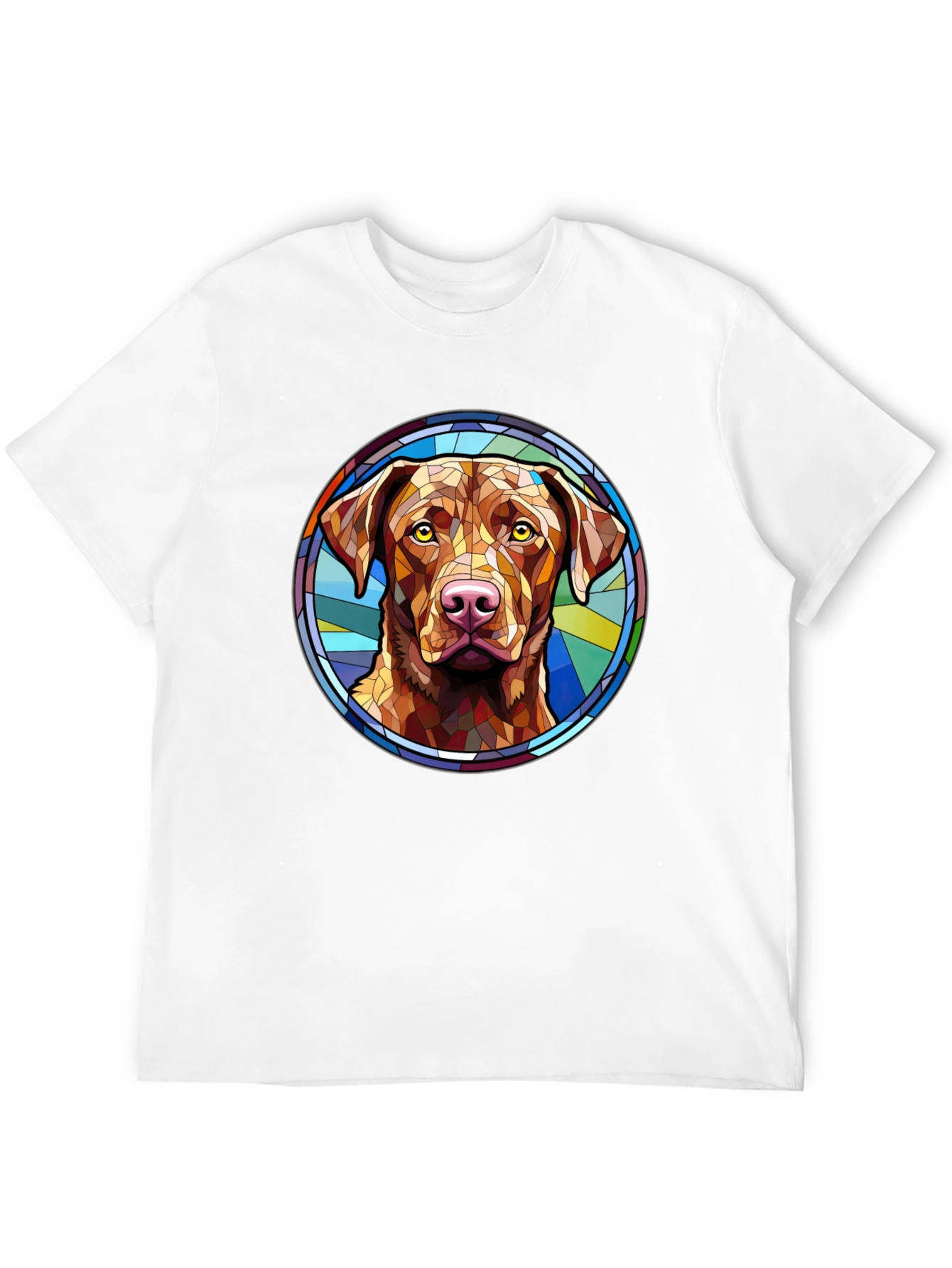 Black Dog Breed Stained Glass Style Tee view 12