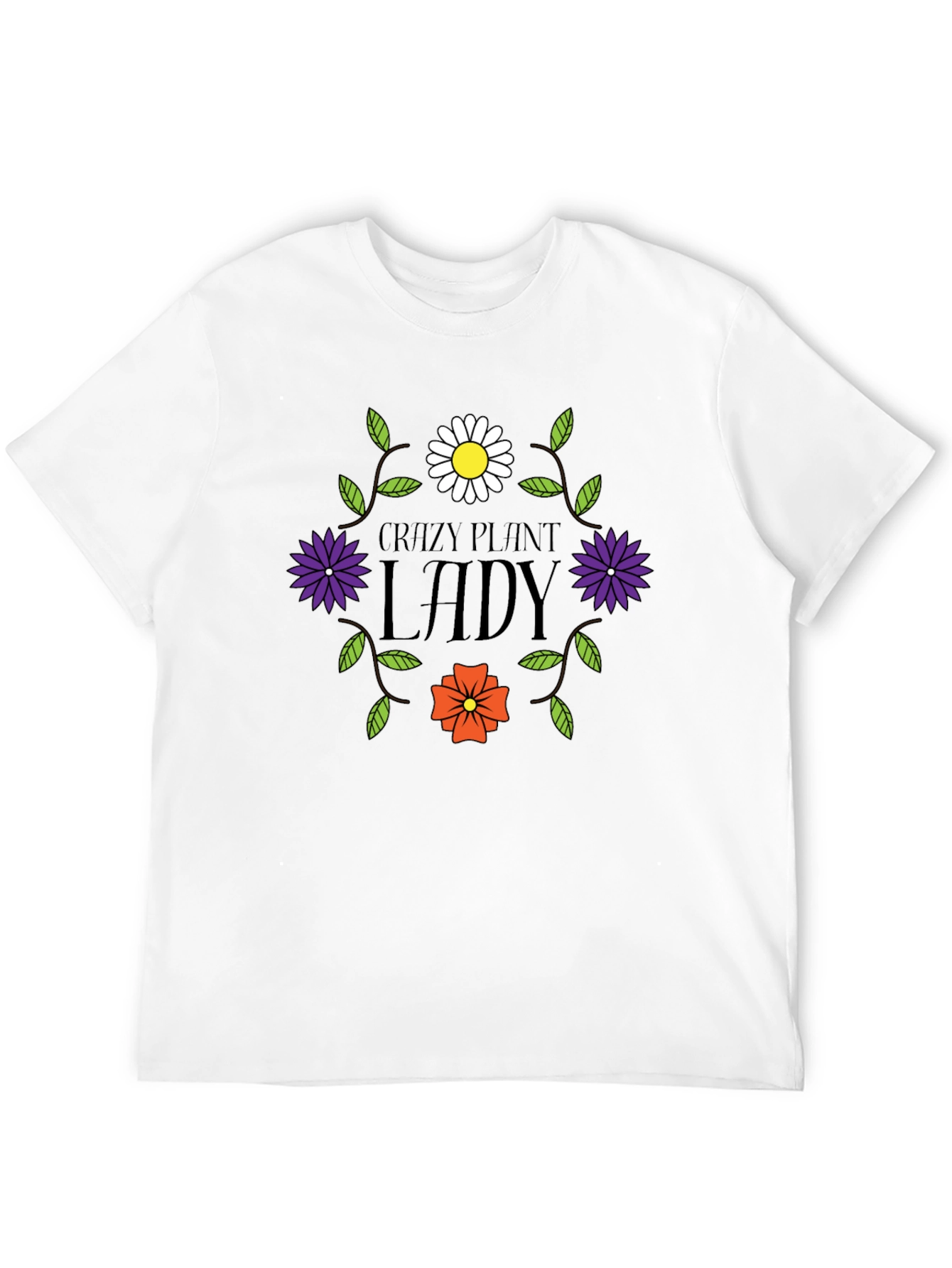 Black Crazy Plant Lady Graphic Tee - Unisex Black T-Shirt view 12