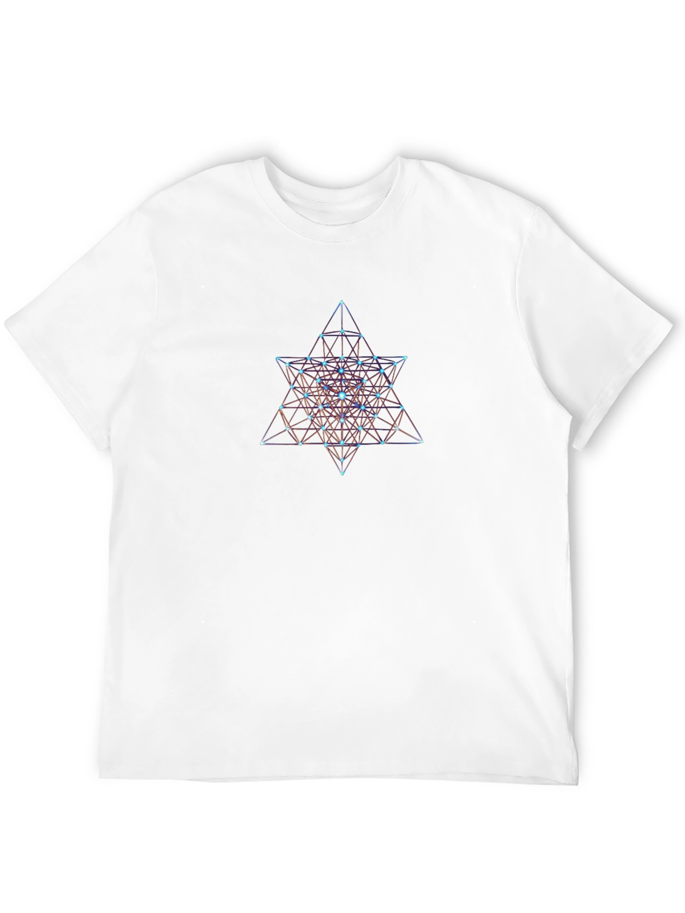 Black Geometric Star Design Black T-Shirt view 12