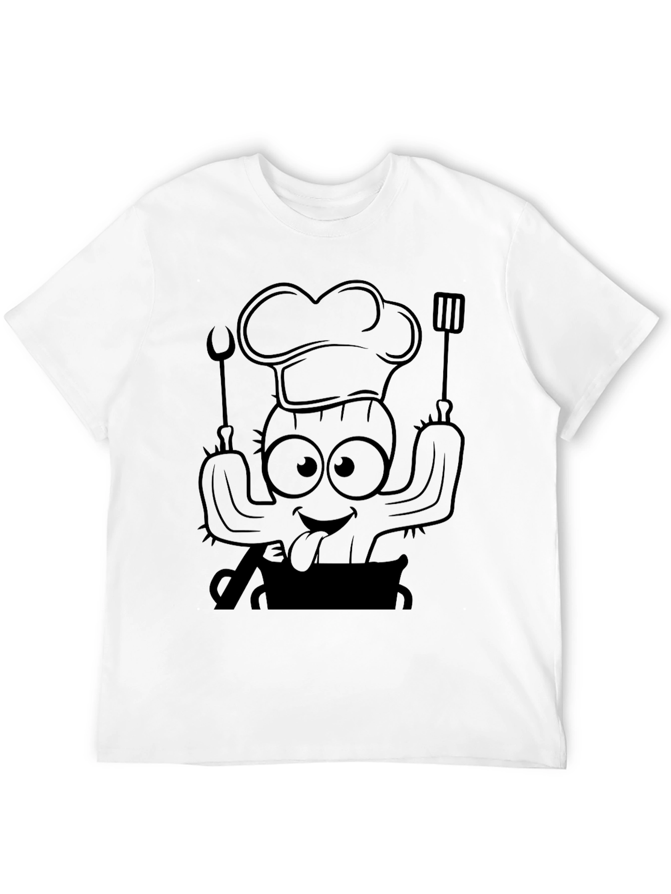 Black Chef Cactus Graphic T-Shirt - Unique Design view 12