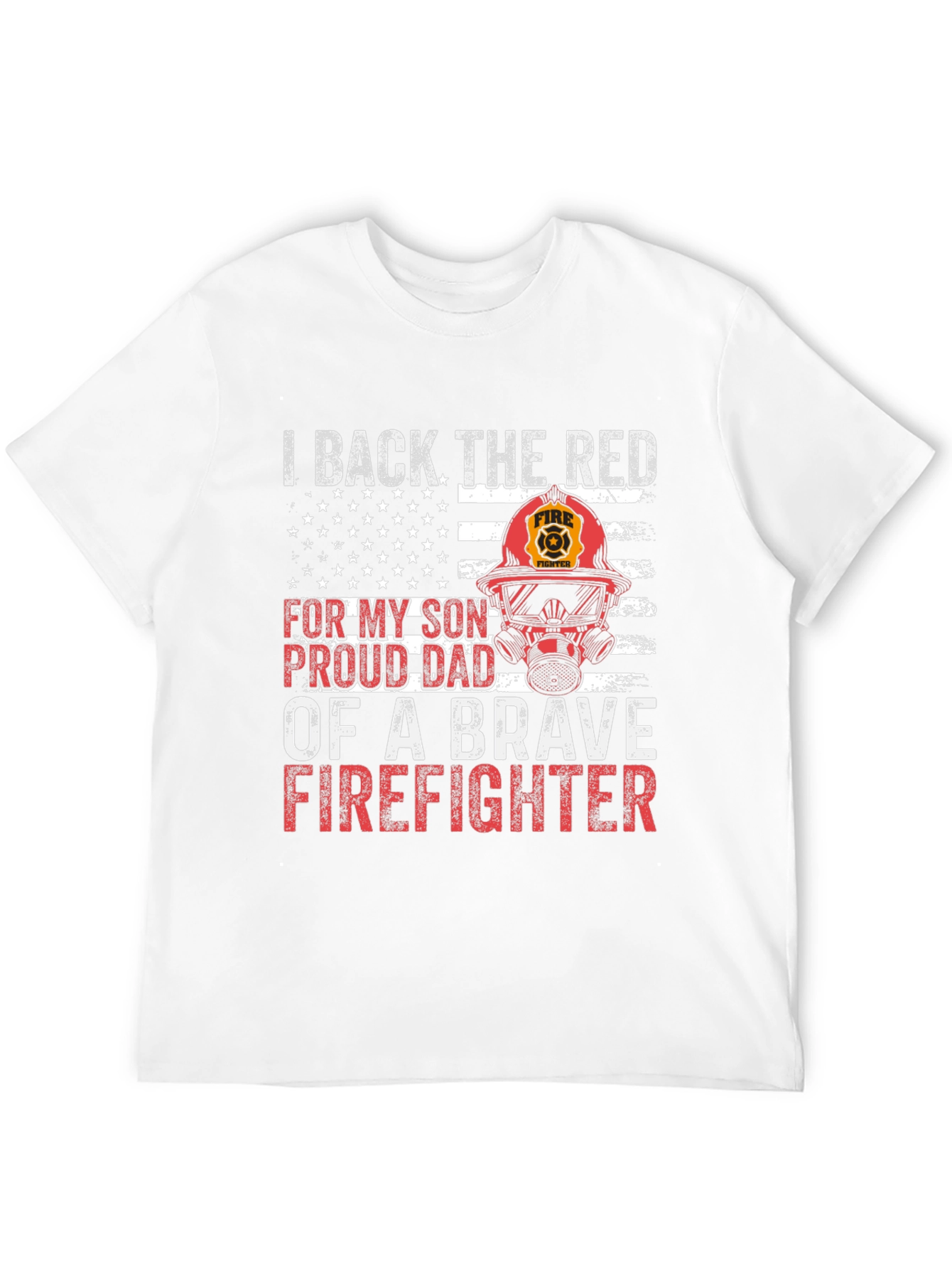 Black Proud Firefighter Dad T-Shirt view 12