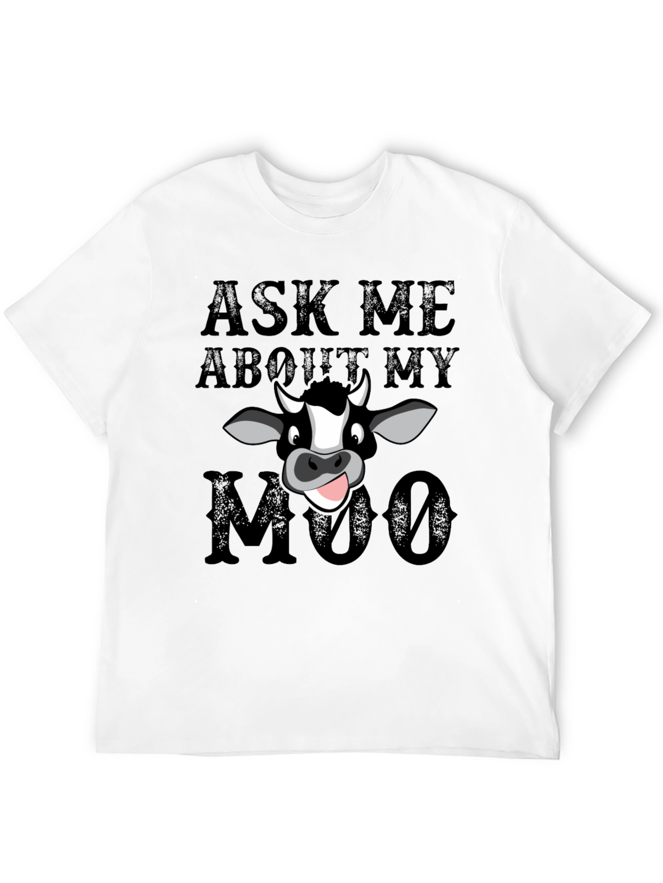Black Ask Me About My Moo T-Shirt view 12