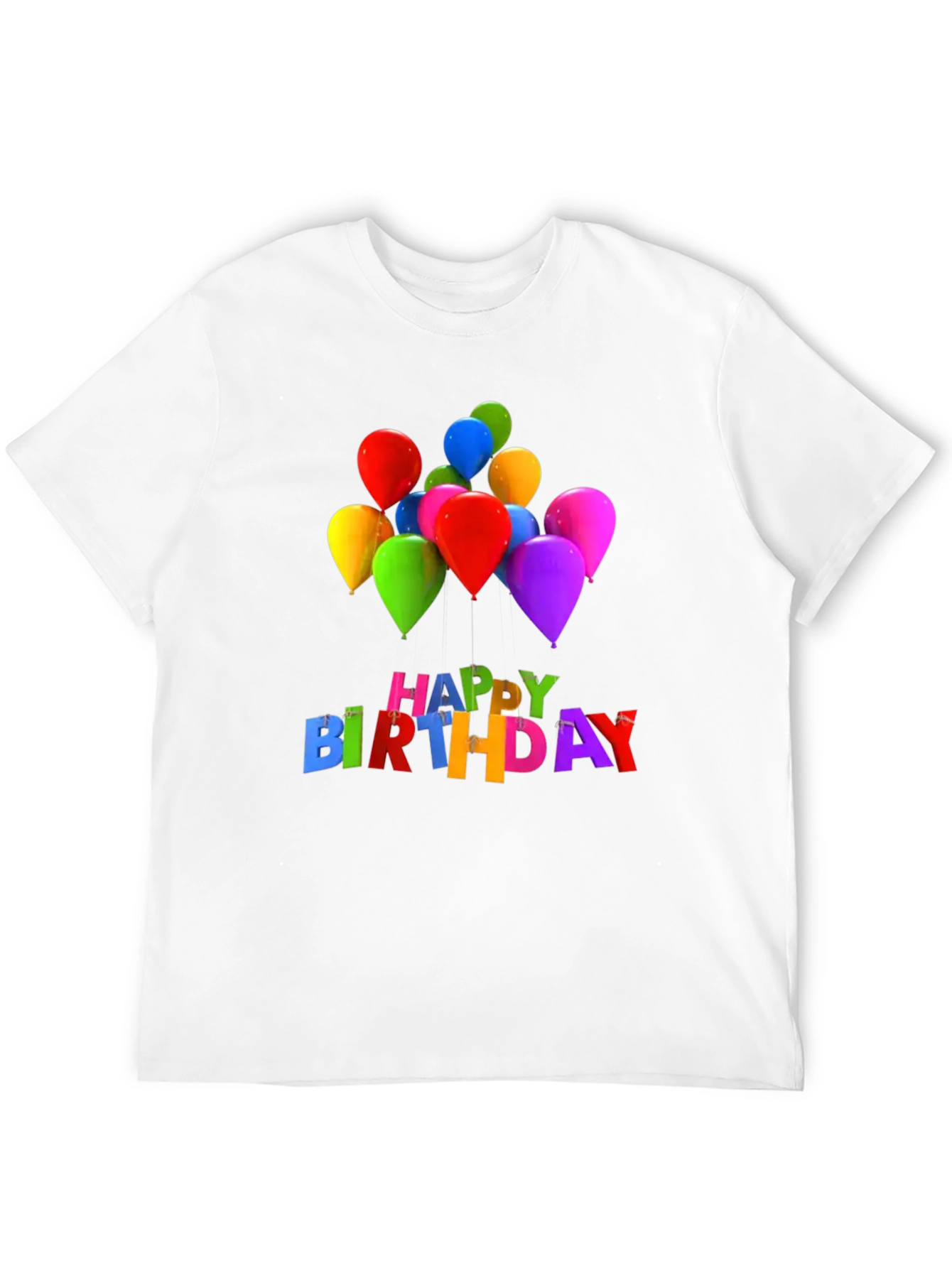 Black Happy Birthday Balloons Graphic Tee - Black view 12