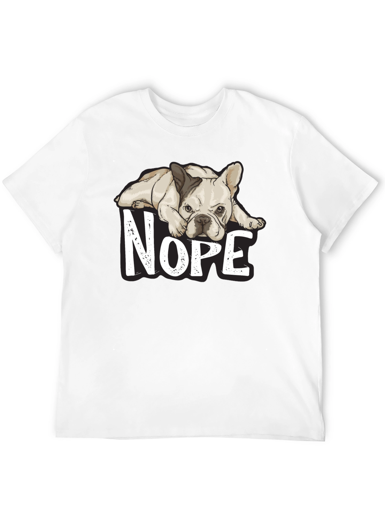 Black Nope French Bulldog Graphic T-Shirt - Cute Dog Tee view 12