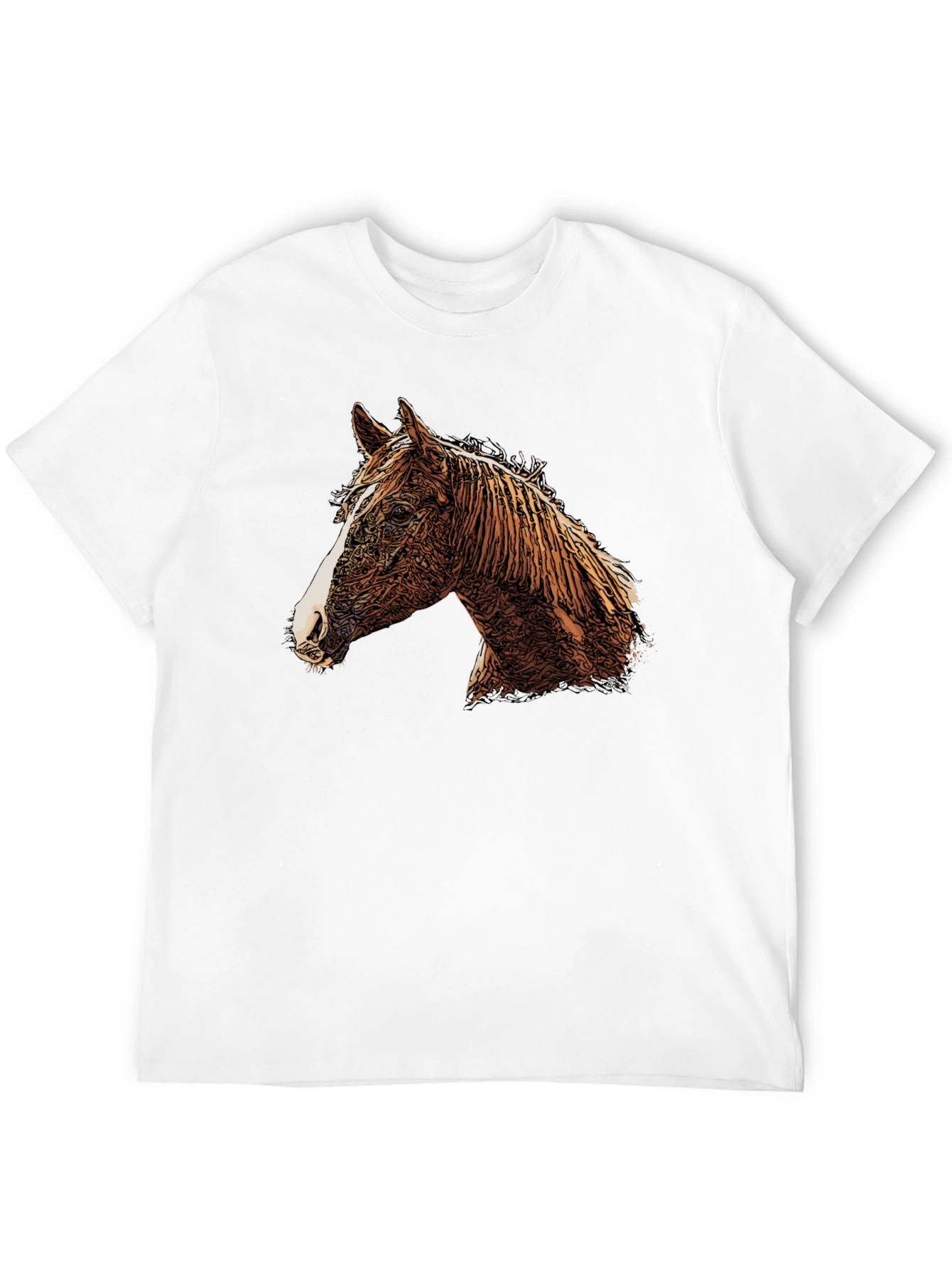 Black Horse Graphic Print Crew Neck T-Shirt view 12