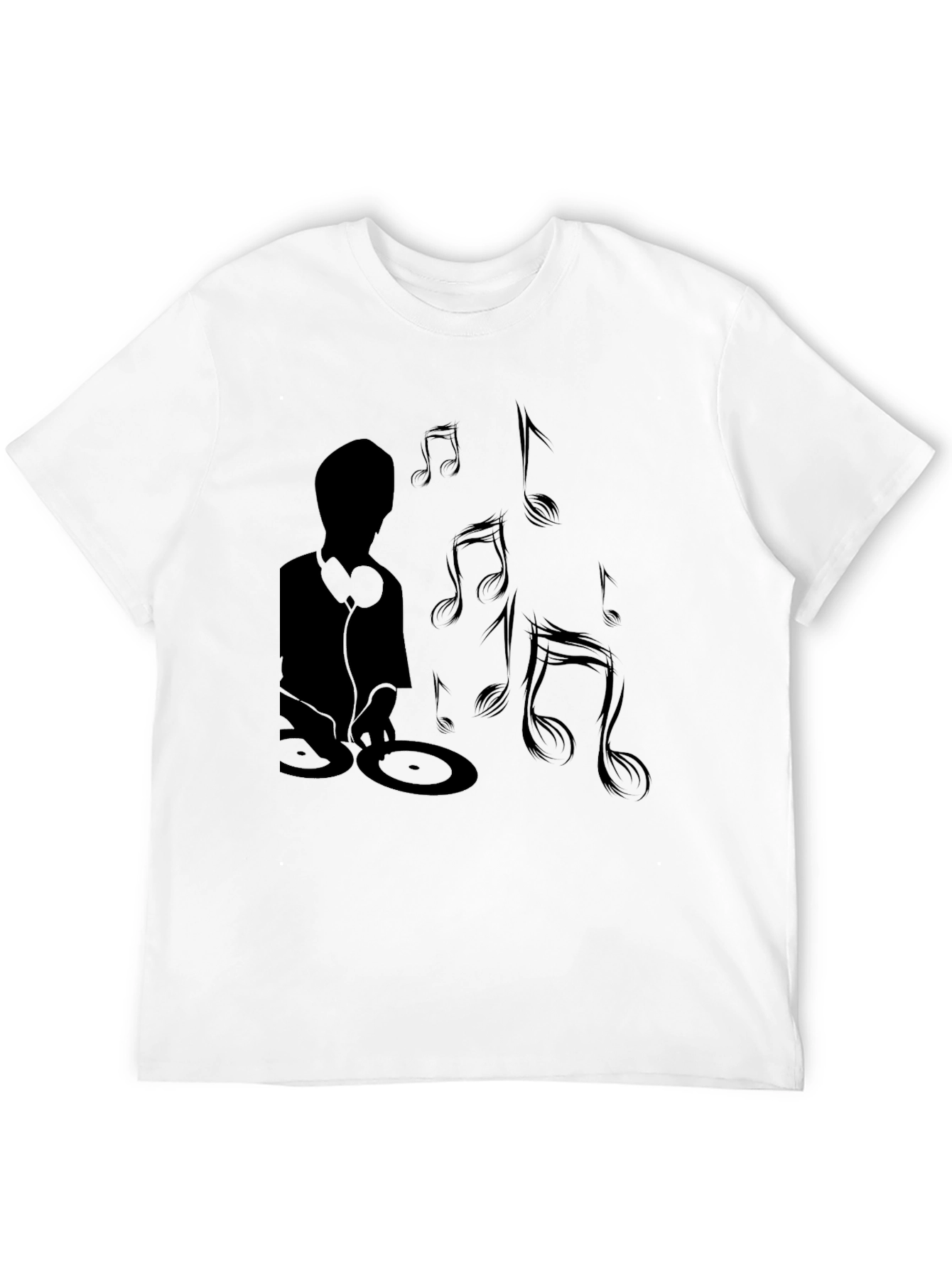 Black DJ Music Graphic Tee - Black Cotton Shirt view 12