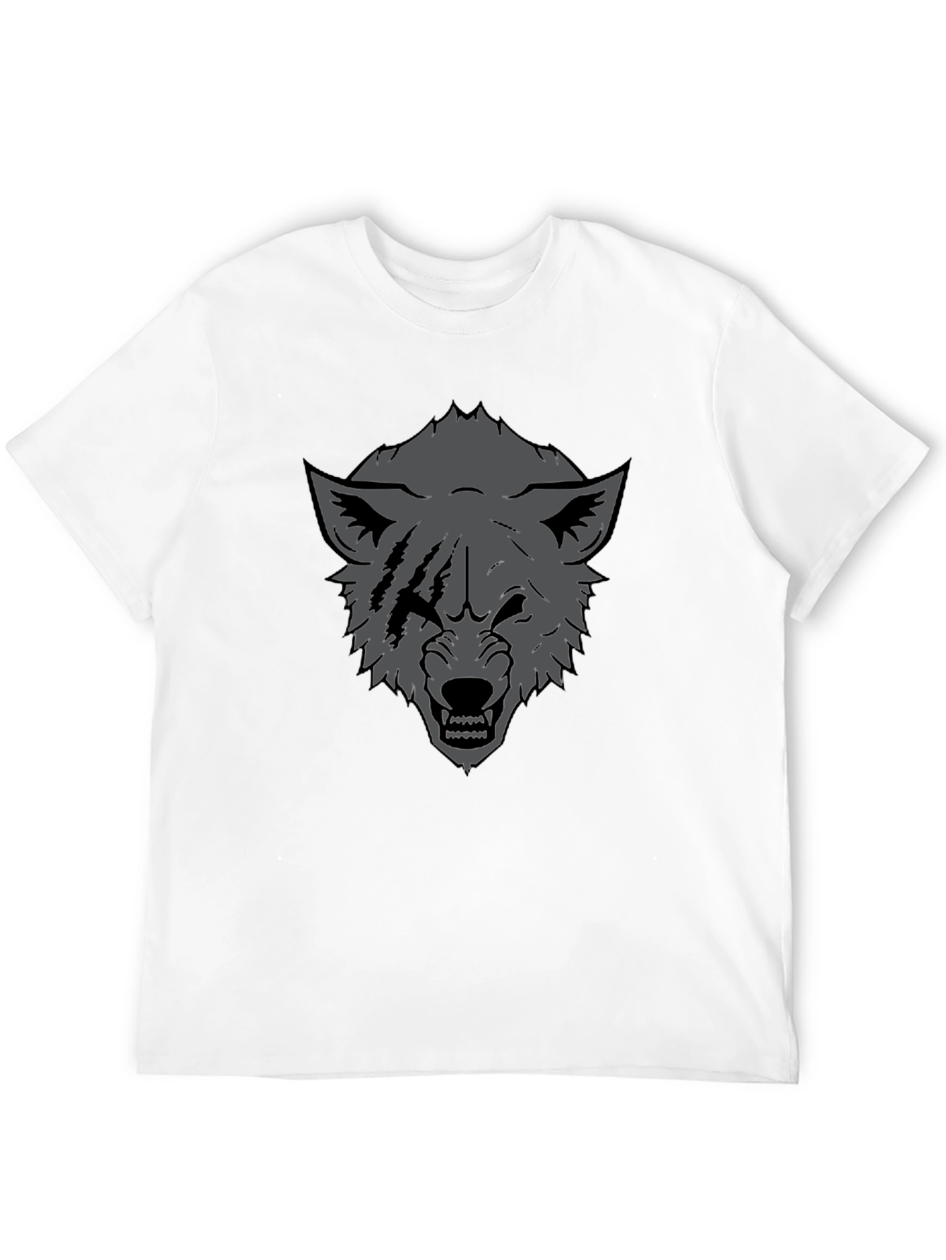 Black Men's Black Wolf Graphic Tee - Fierce Design view 12