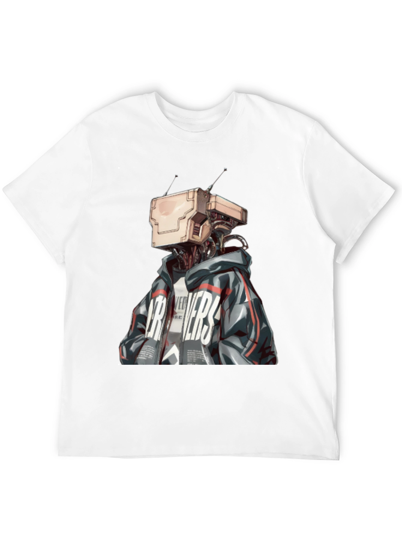 Black Robot Head Graphic Black T-Shirt view 12