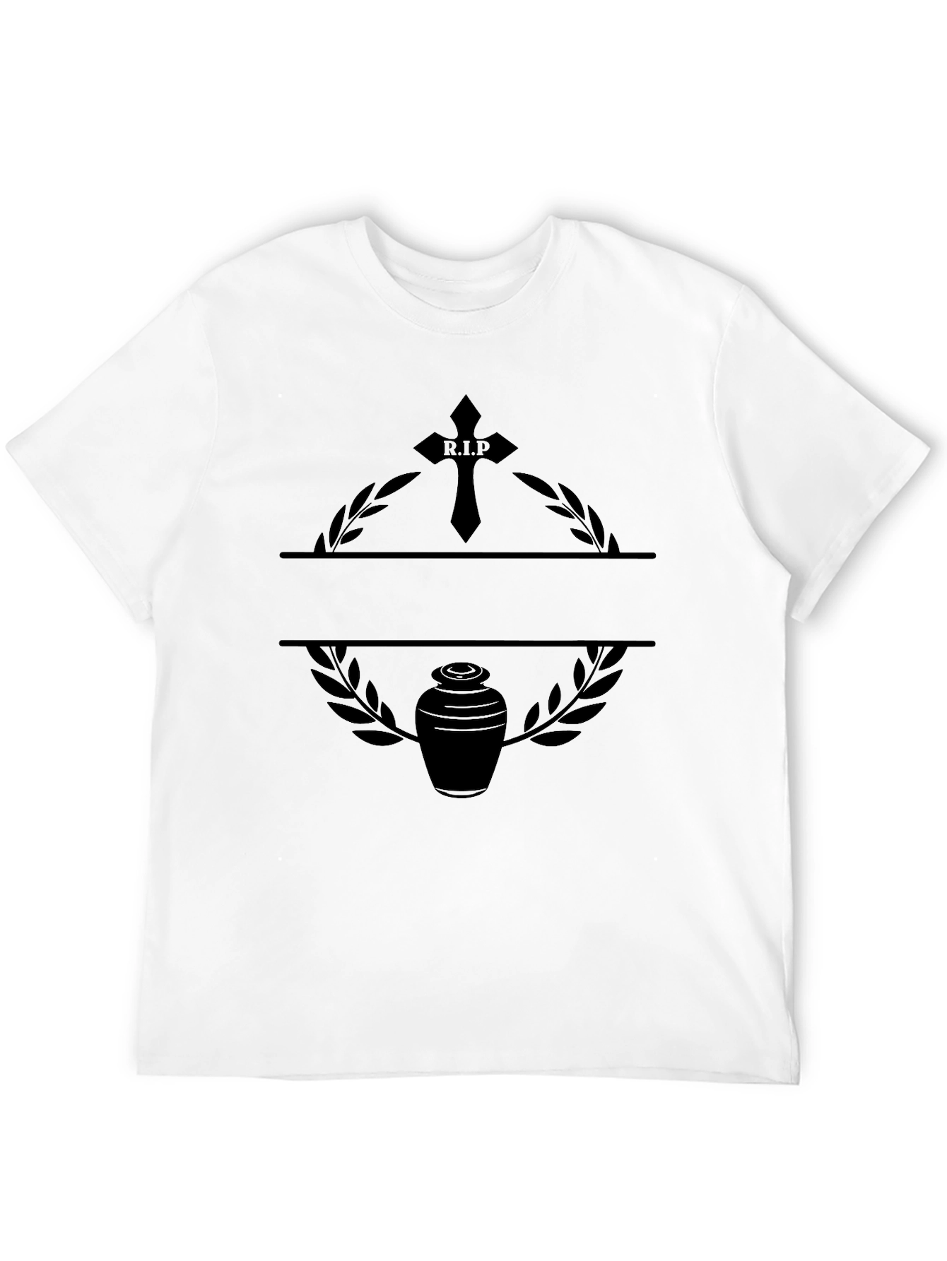 Black RIP Cross & Urn Graphic Tee - Black view 12