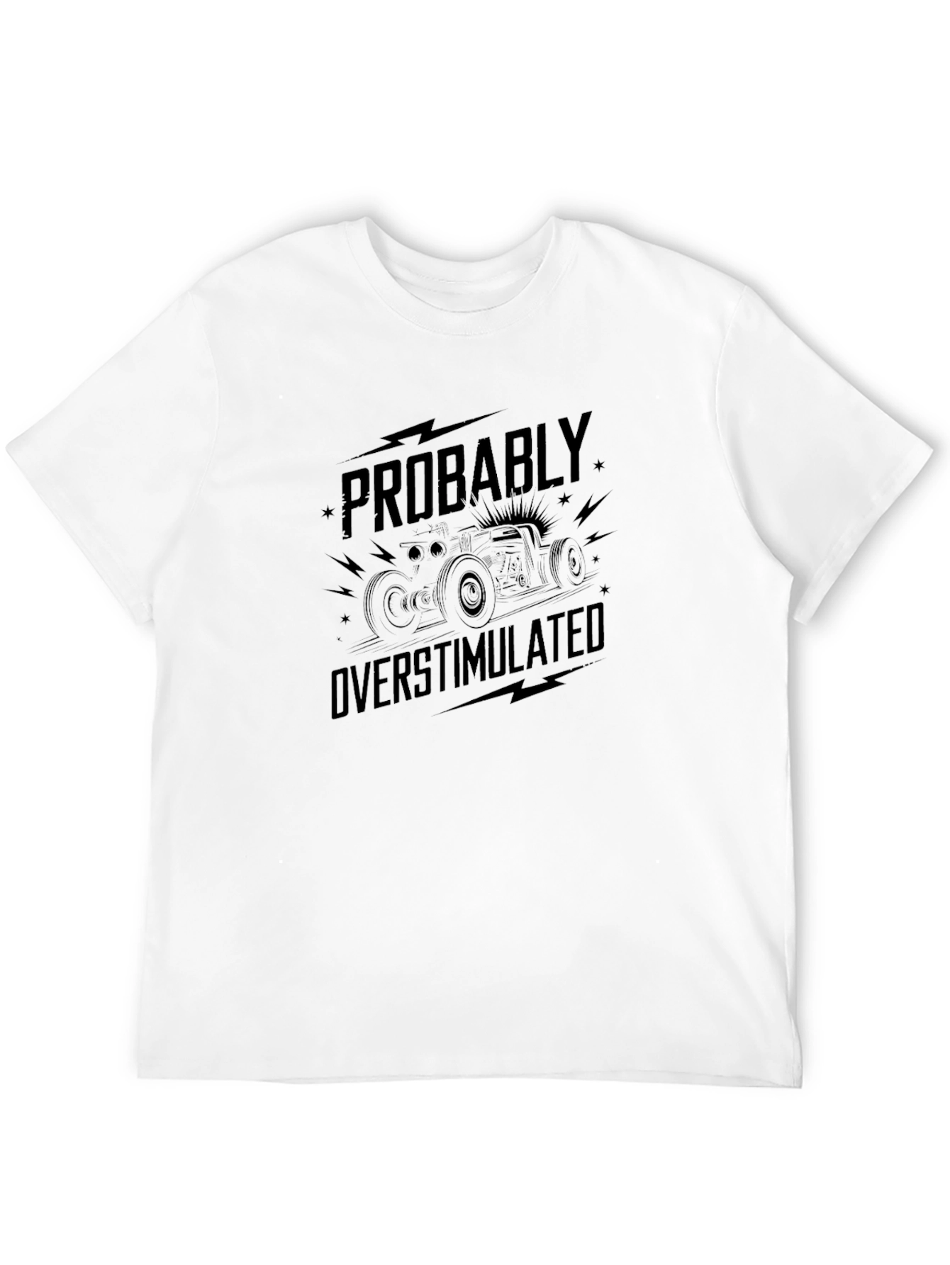 Black Probably Overstimulated Graphic Tee view 12
