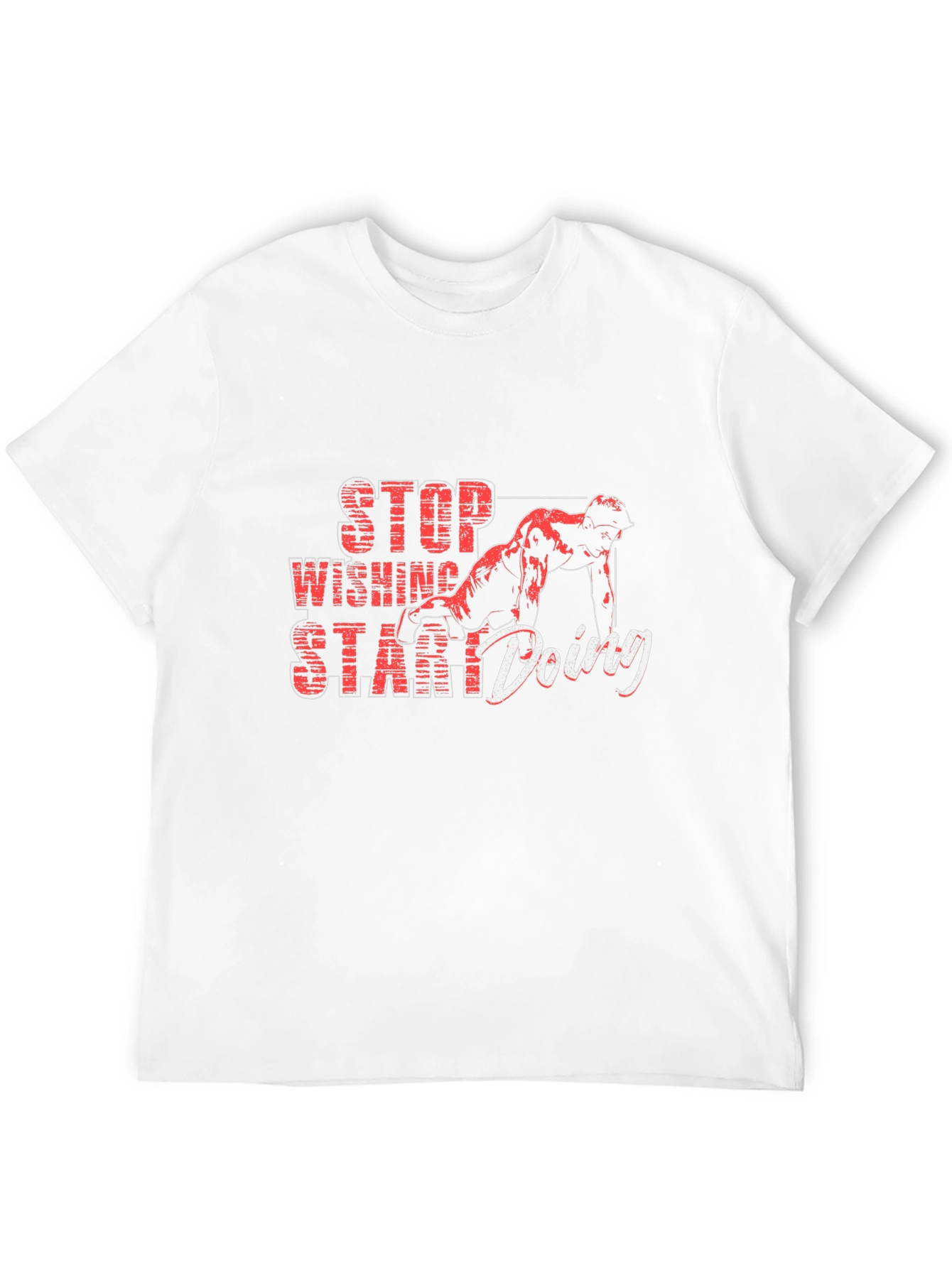 Black Motivational Black T-Shirt - Stop Wishing Start Doing view 12