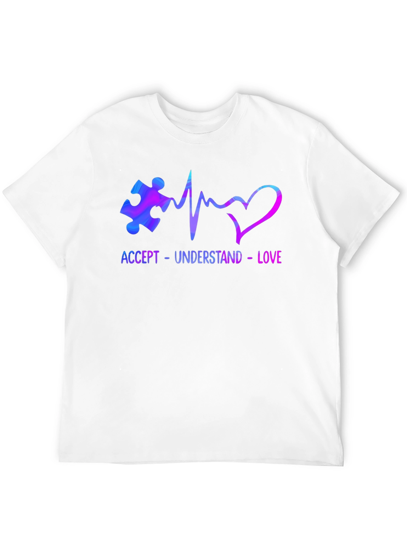 Black Accept Understand Love Autism Awareness T-Shirt view 12