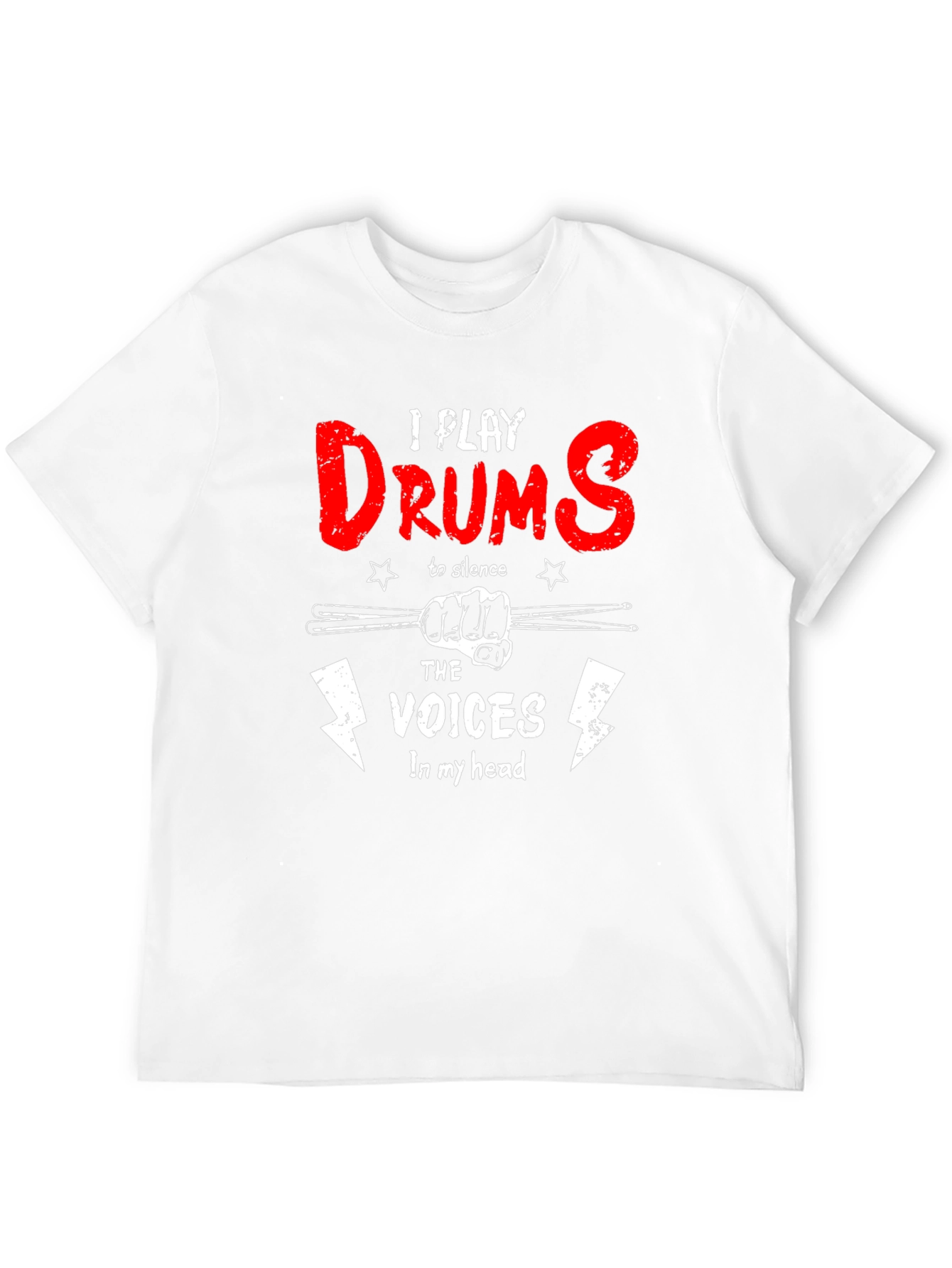 Black Drummer Humor T-Shirt - I Play Drums to Silence Voices view 12