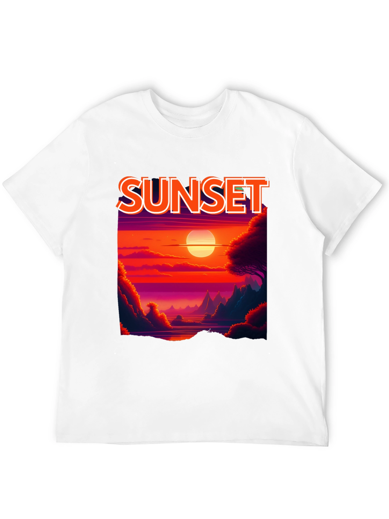 Black Sunset Graphic T-Shirt - Vibrant Landscape Tee view 12
