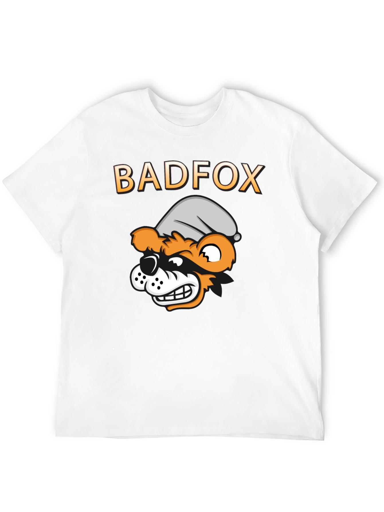 Black Bad Fox Cartoon Graphic Print T-Shirt view 12