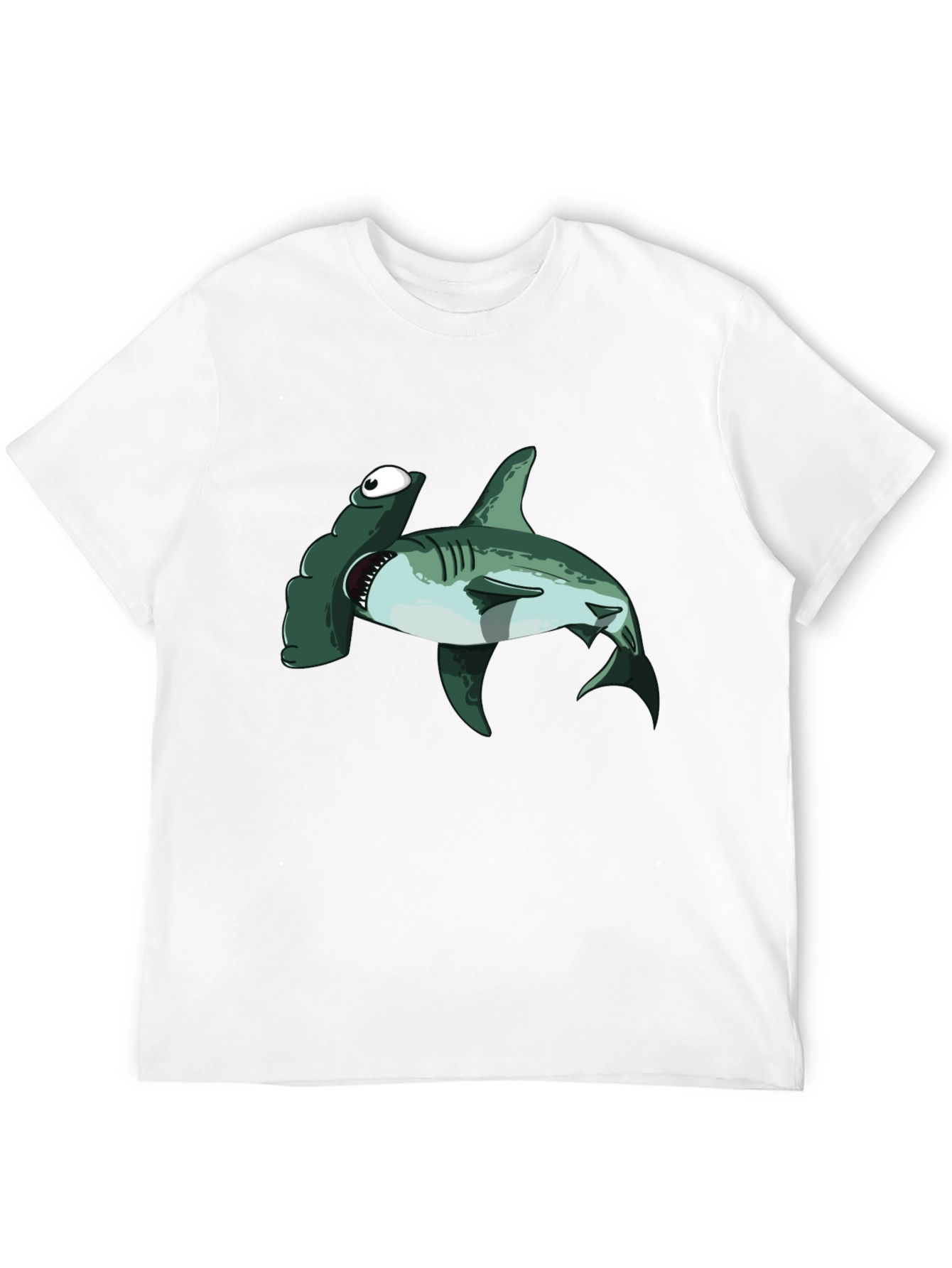 Black Hammerhead Shark T-Shirt - Cartoon Design view 12