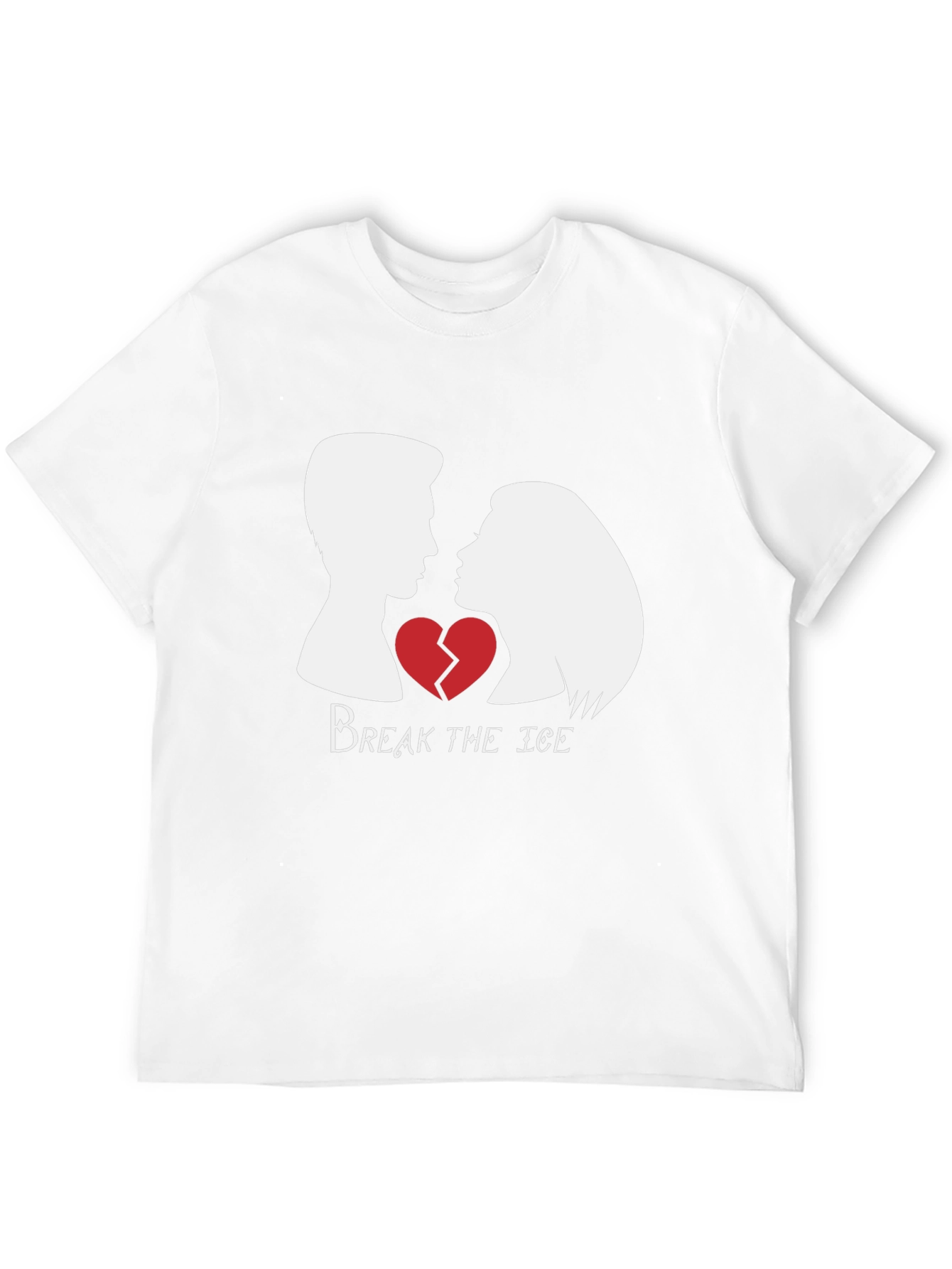 Black Break the Ice Graphic Tee - Couple's Heart Shirt view 12