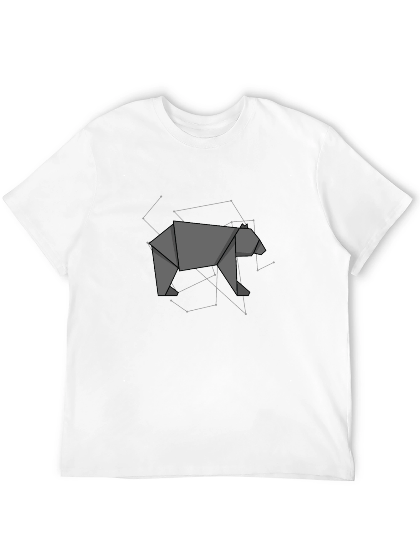 Black Origami Bear Graphic Tee - Modern Geometric Design view 12