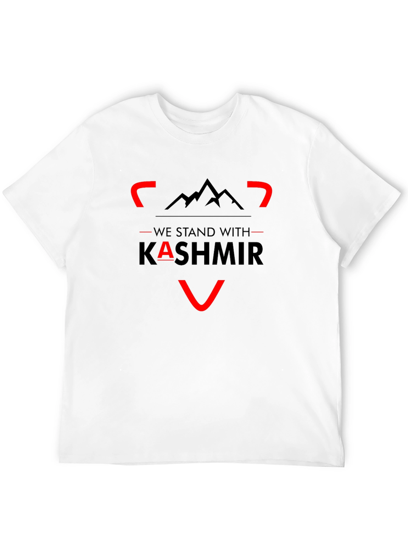 Black We Stand With Kashmir Graphic Tee view 12