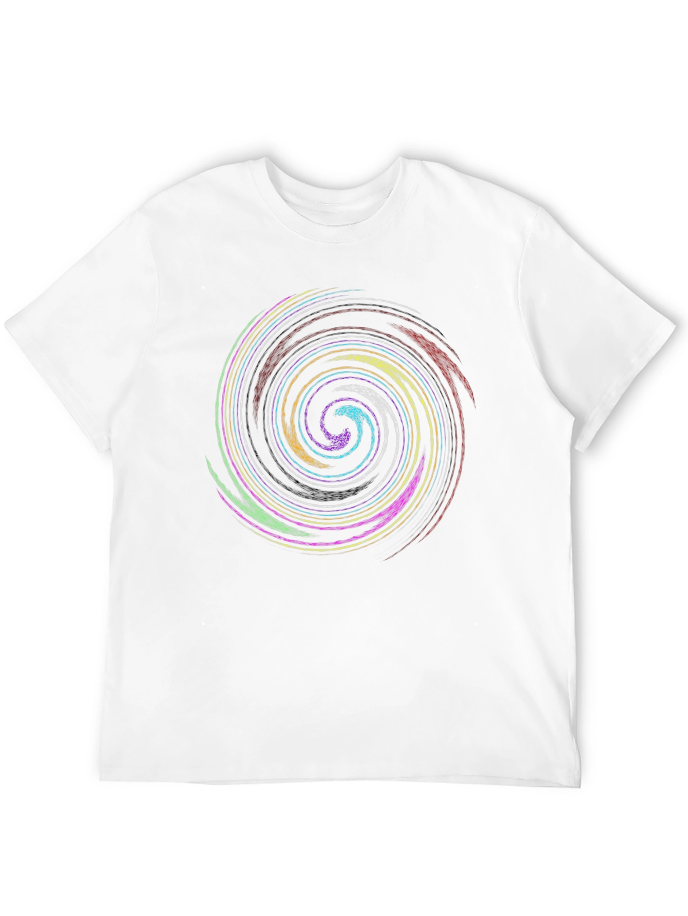 Black Abstract Swirl Graphic Black T-Shirt view 12
