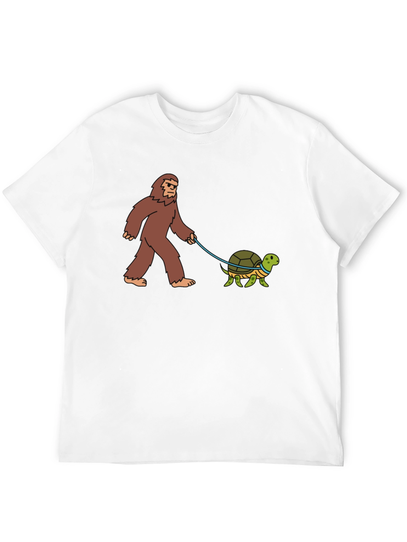 Black Bigfoot Walking Turtle Funny Graphic Tee view 12