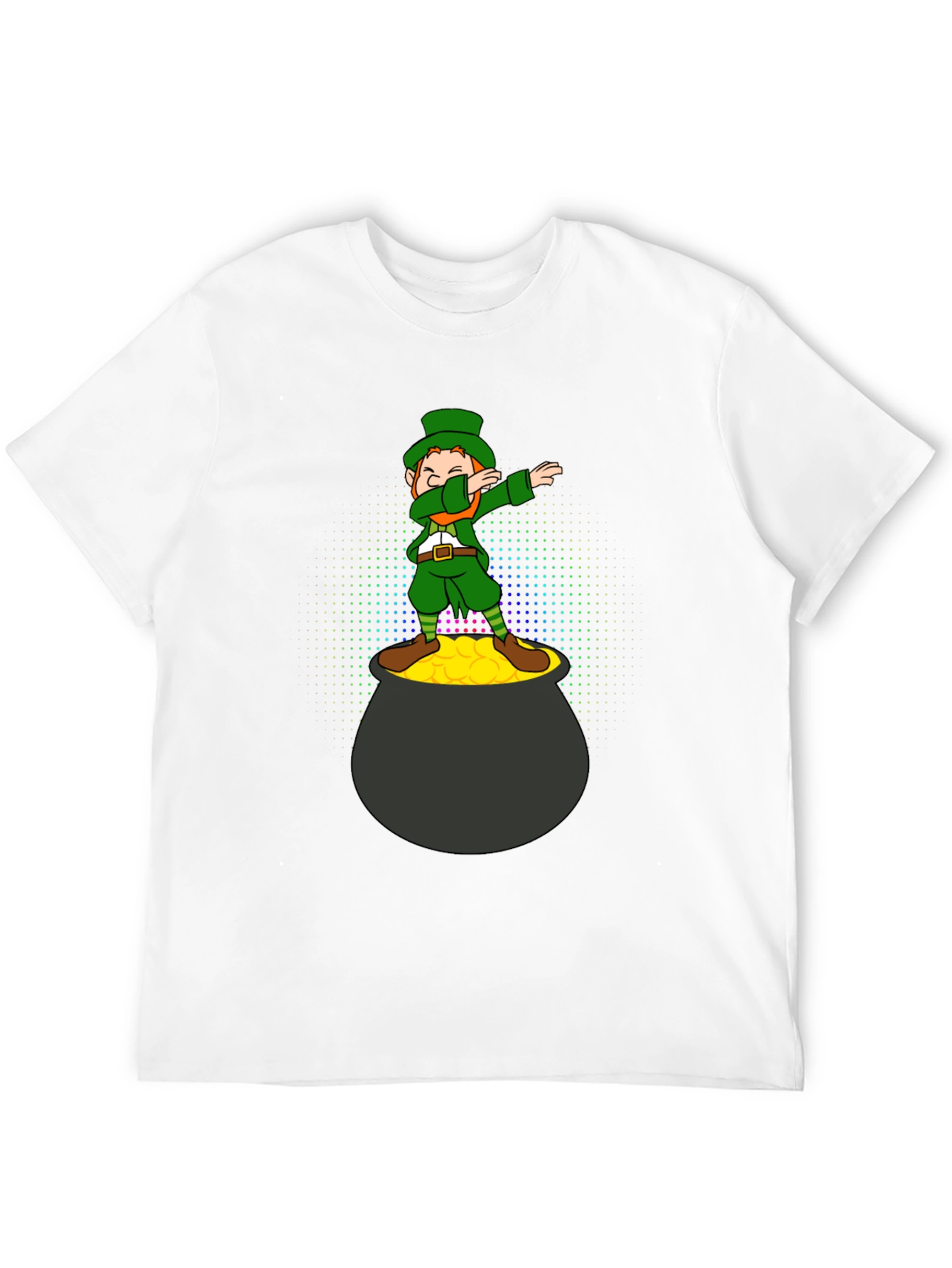 Black Lucky Dabbing Leprechaun Black T-Shirt view 12