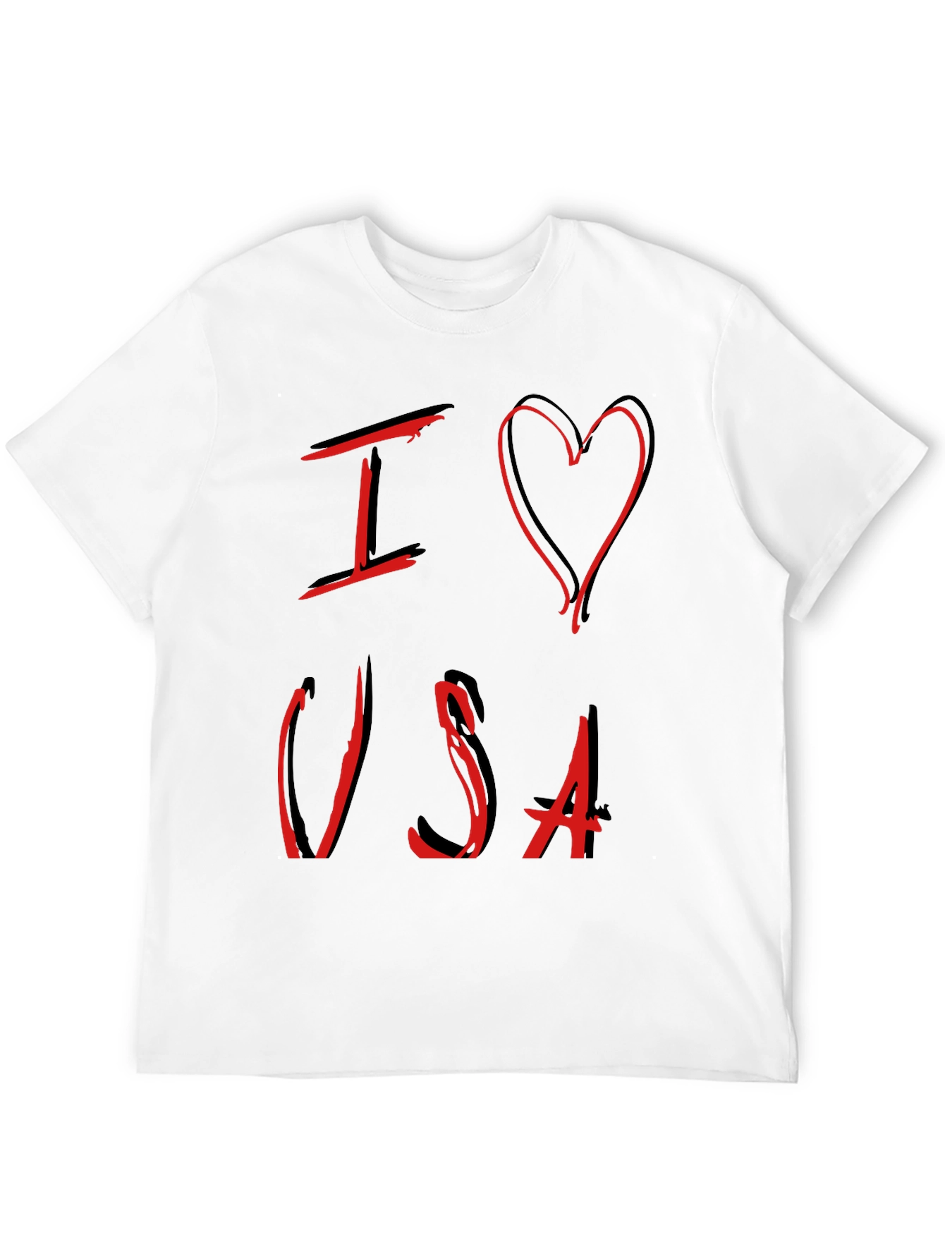 Black I Love USA Graphic Tee - Patriotic Design view 12