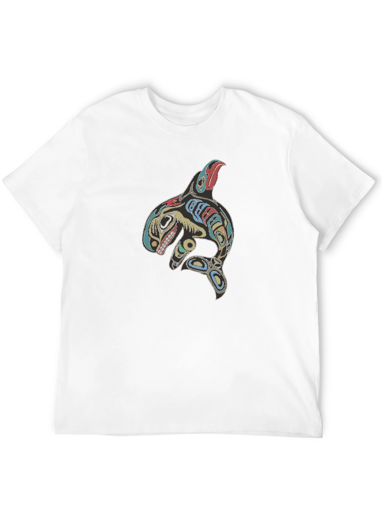Orca Whale Design Black T-Shirt - 12