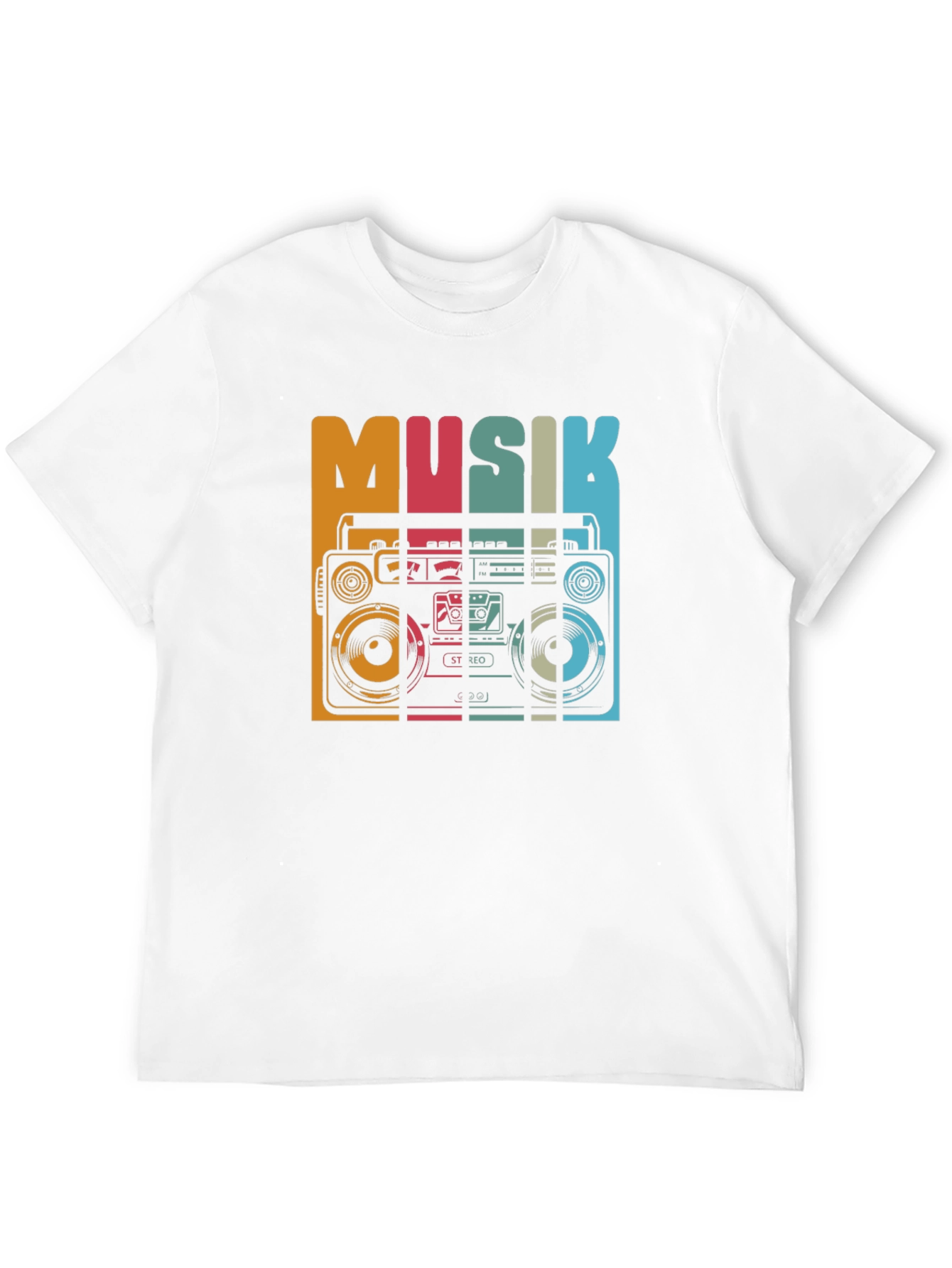 Black Retro Musik Boombox Graphic Tee view 12
