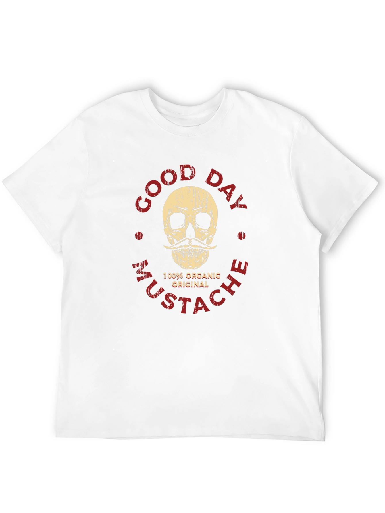 Black Good Day Mustache Skull Graphic T-Shirt - Organic Original view 12