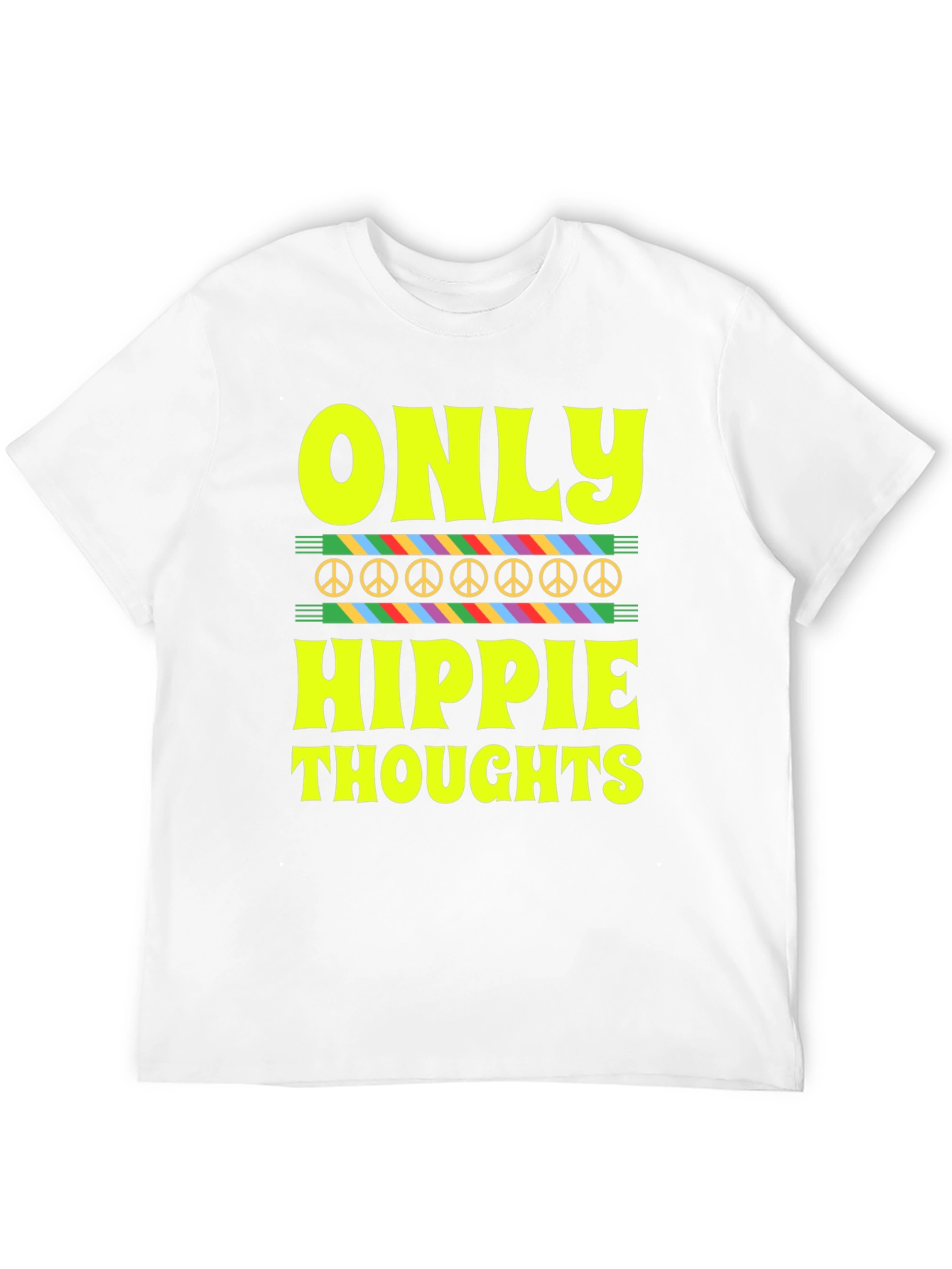 Black Only Hippie Thoughts Graphic T-Shirt view 12