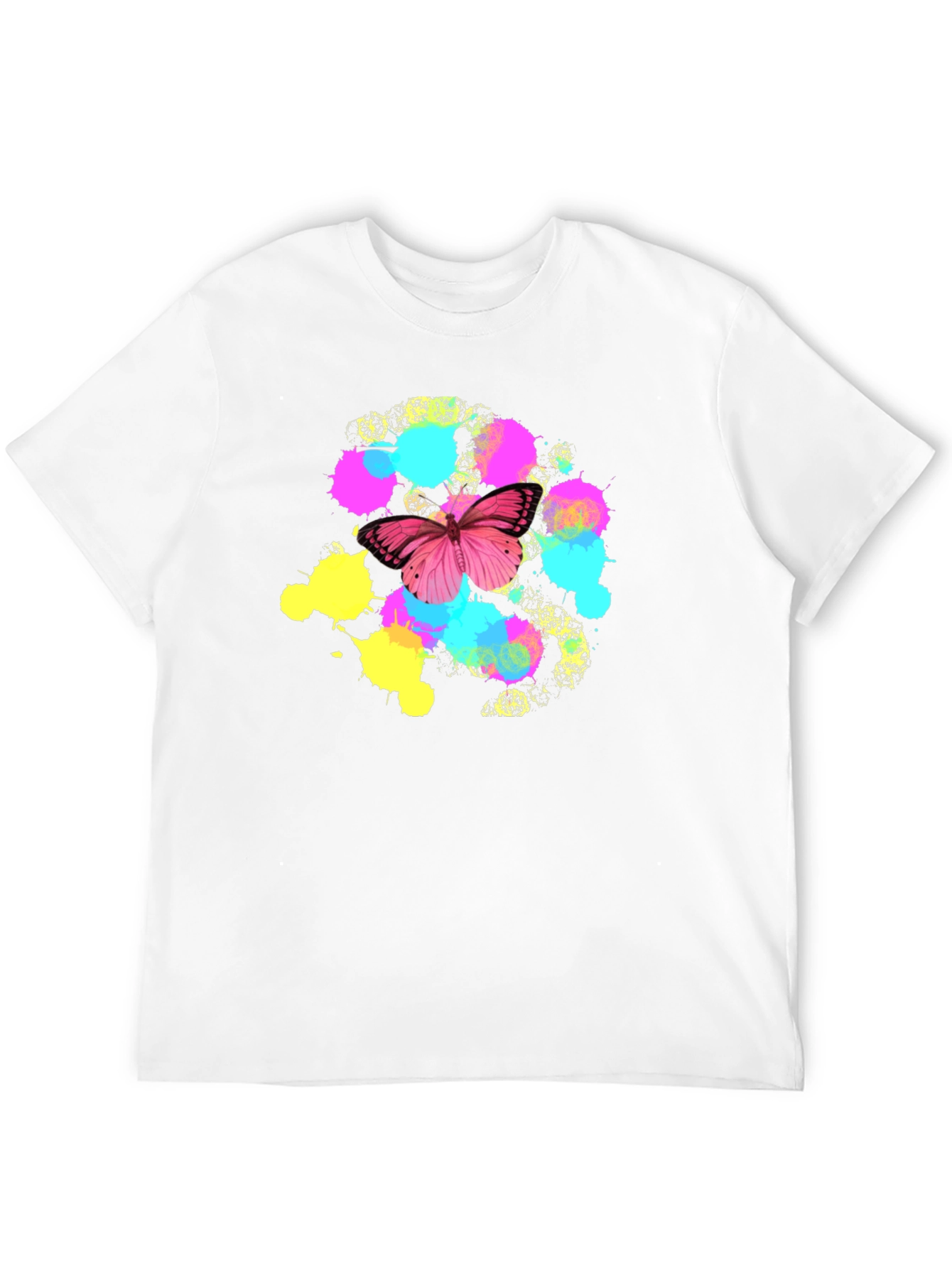 Black Butterfly Splatter T-Shirt - Vibrant Graphic Tee view 12