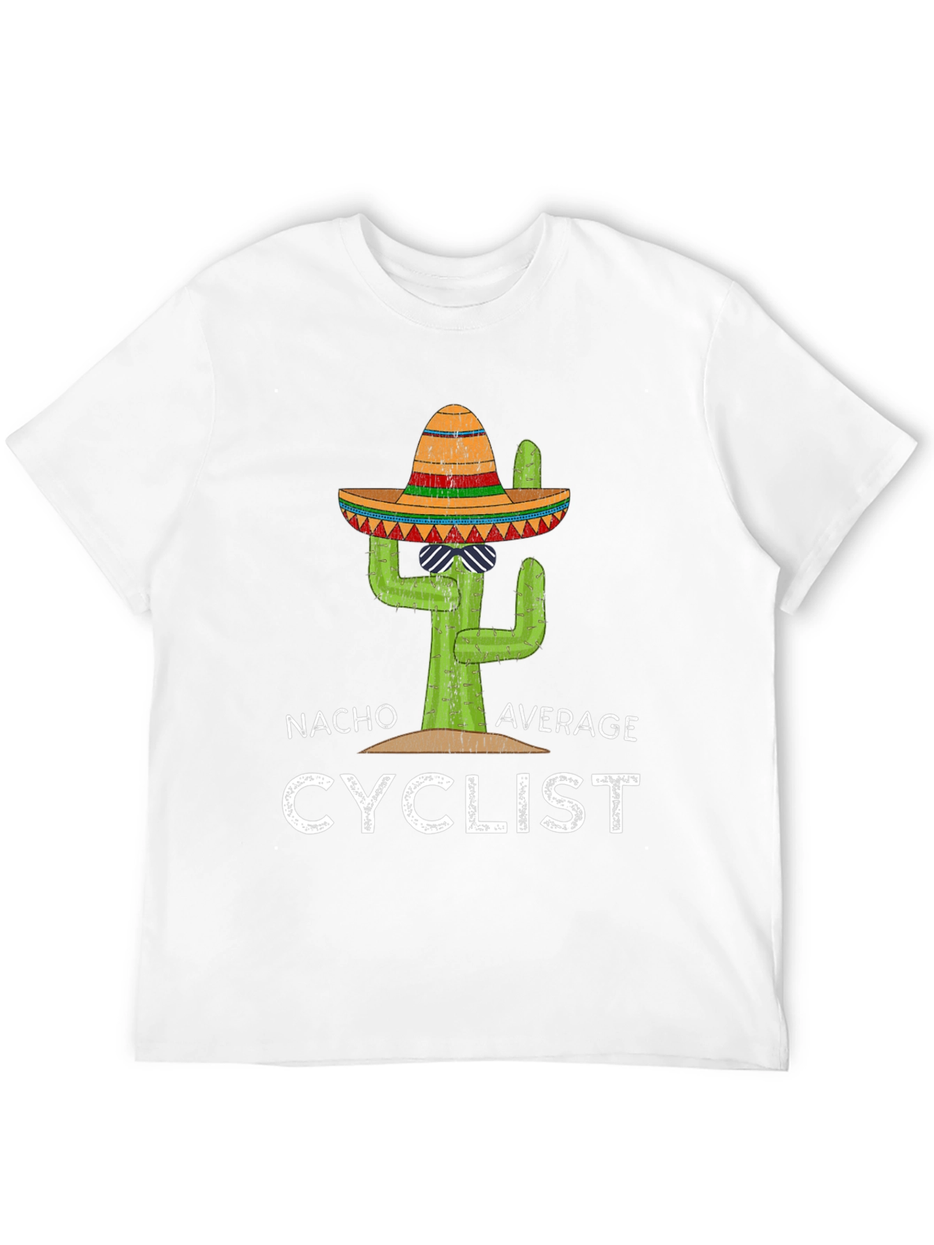 Black Nacho Average Cyclist T-Shirt Funny Cactus Sombrero Tee view 12