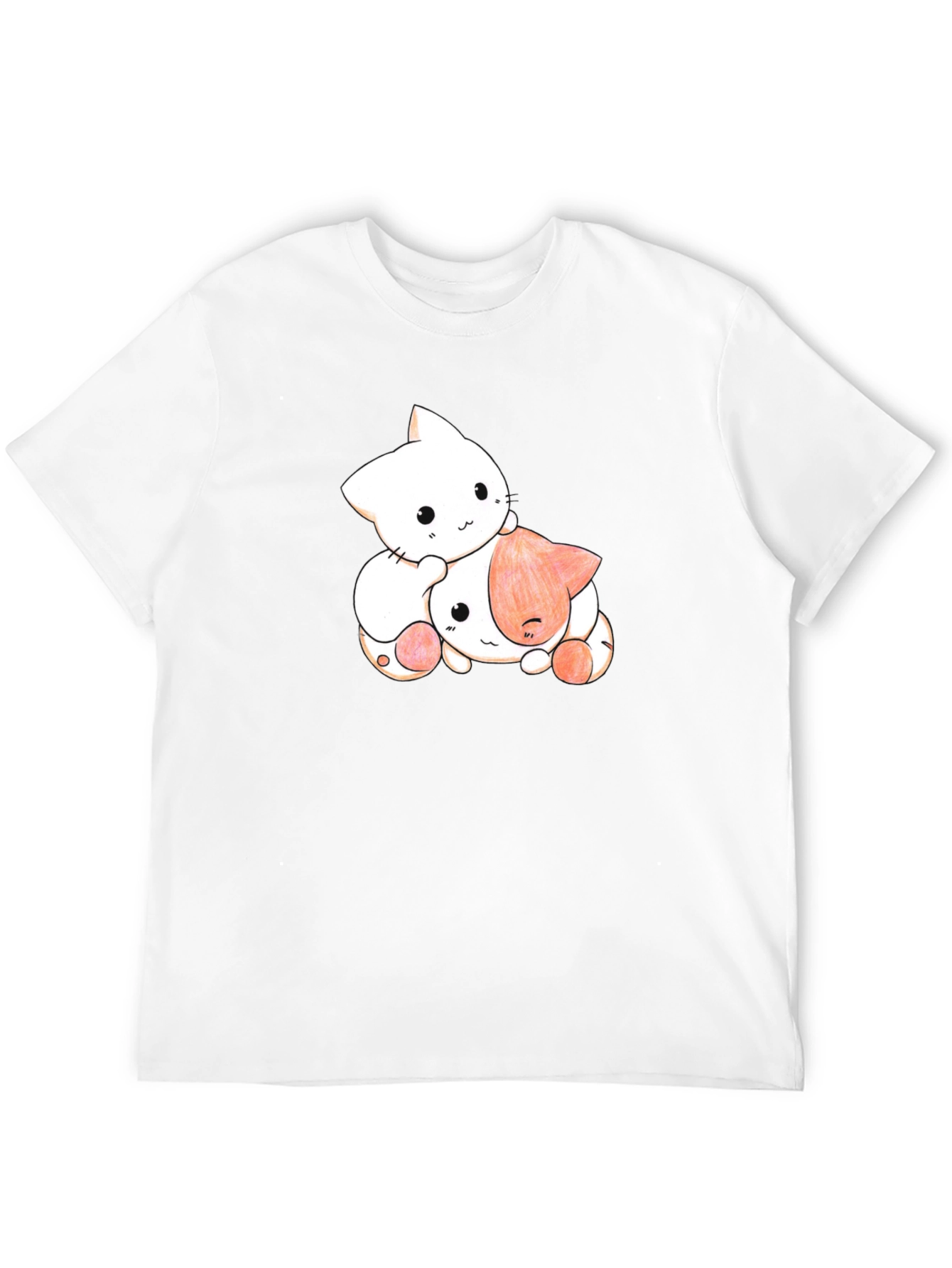 Black Cute Cat Graphic Black T-Shirt view 12