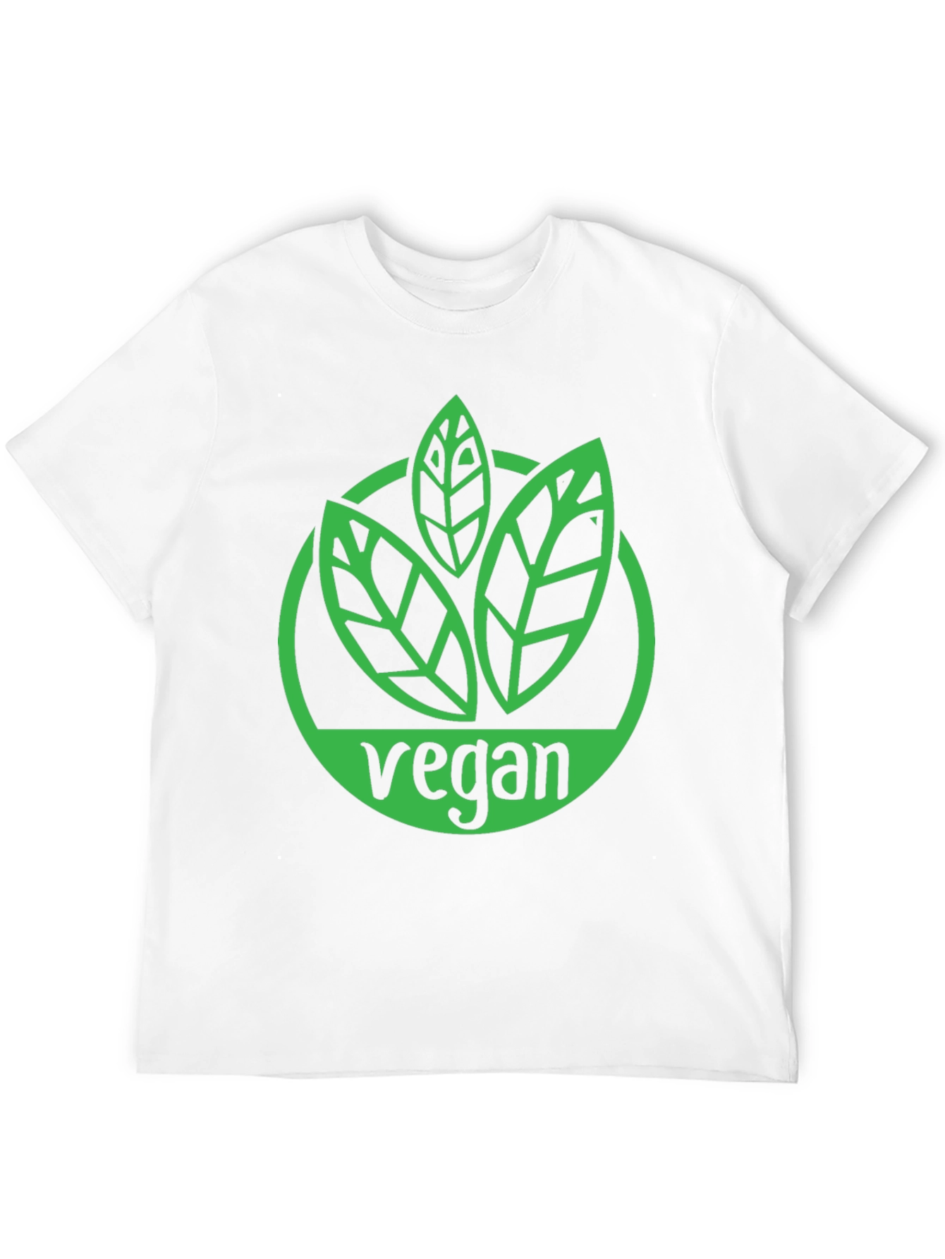 Black Vegan T-Shirt - Green Leaf Logo Black Tee view 12